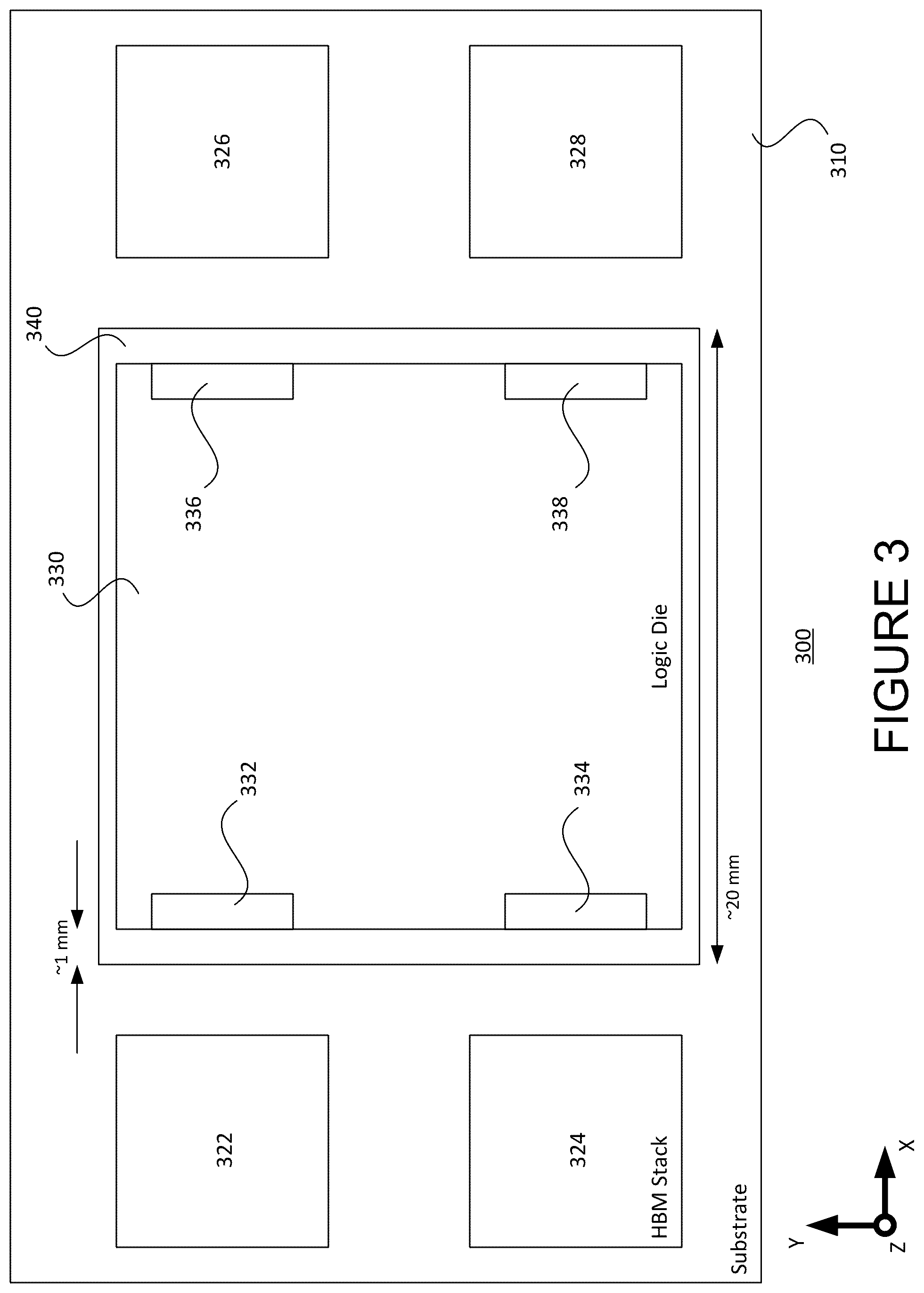 Patent US12315860 Figure 3 – Integrated circuit package for high bandwidth memory