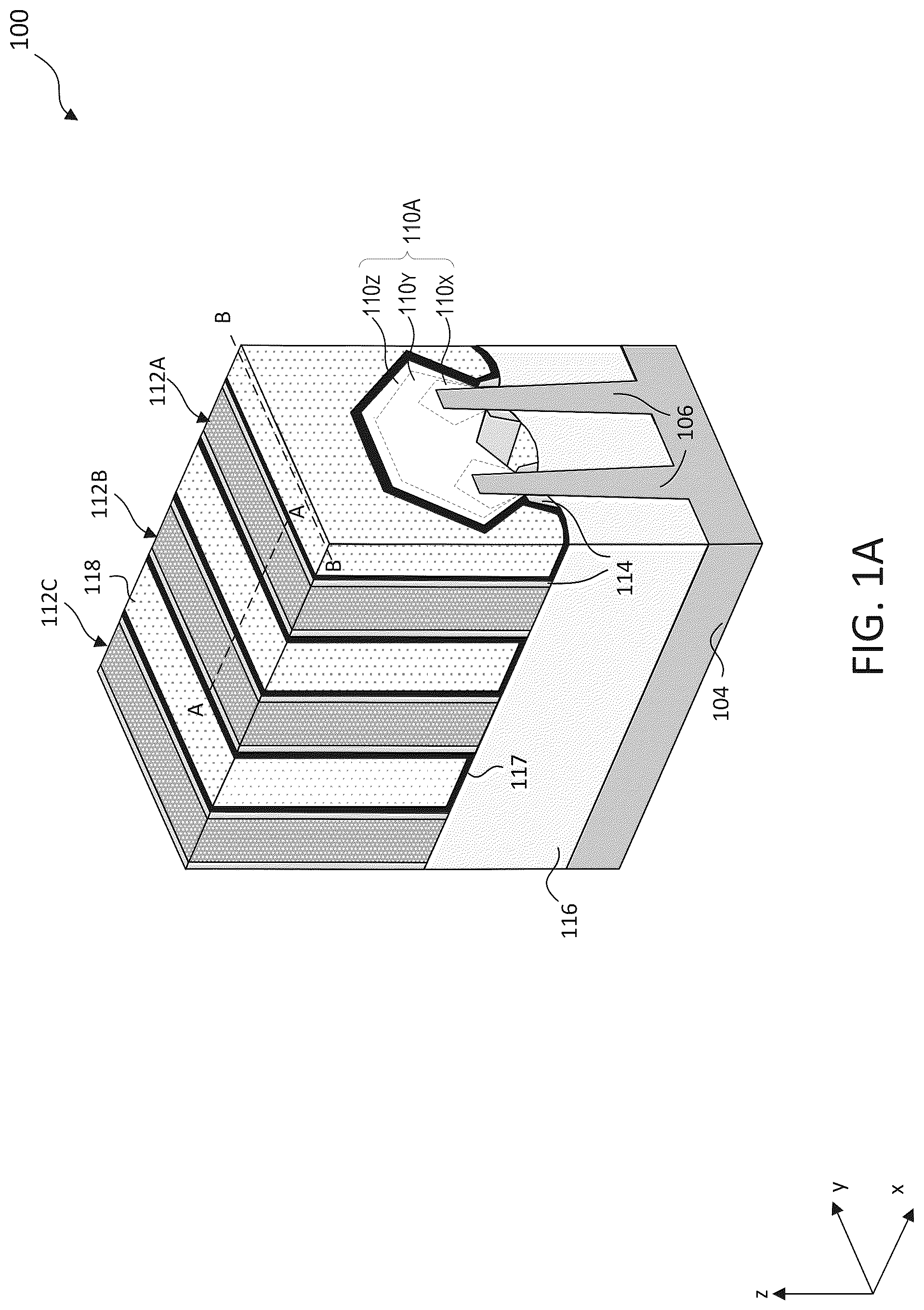 Patent US12315863 Figure 1 – Contact structures in semiconductor devices