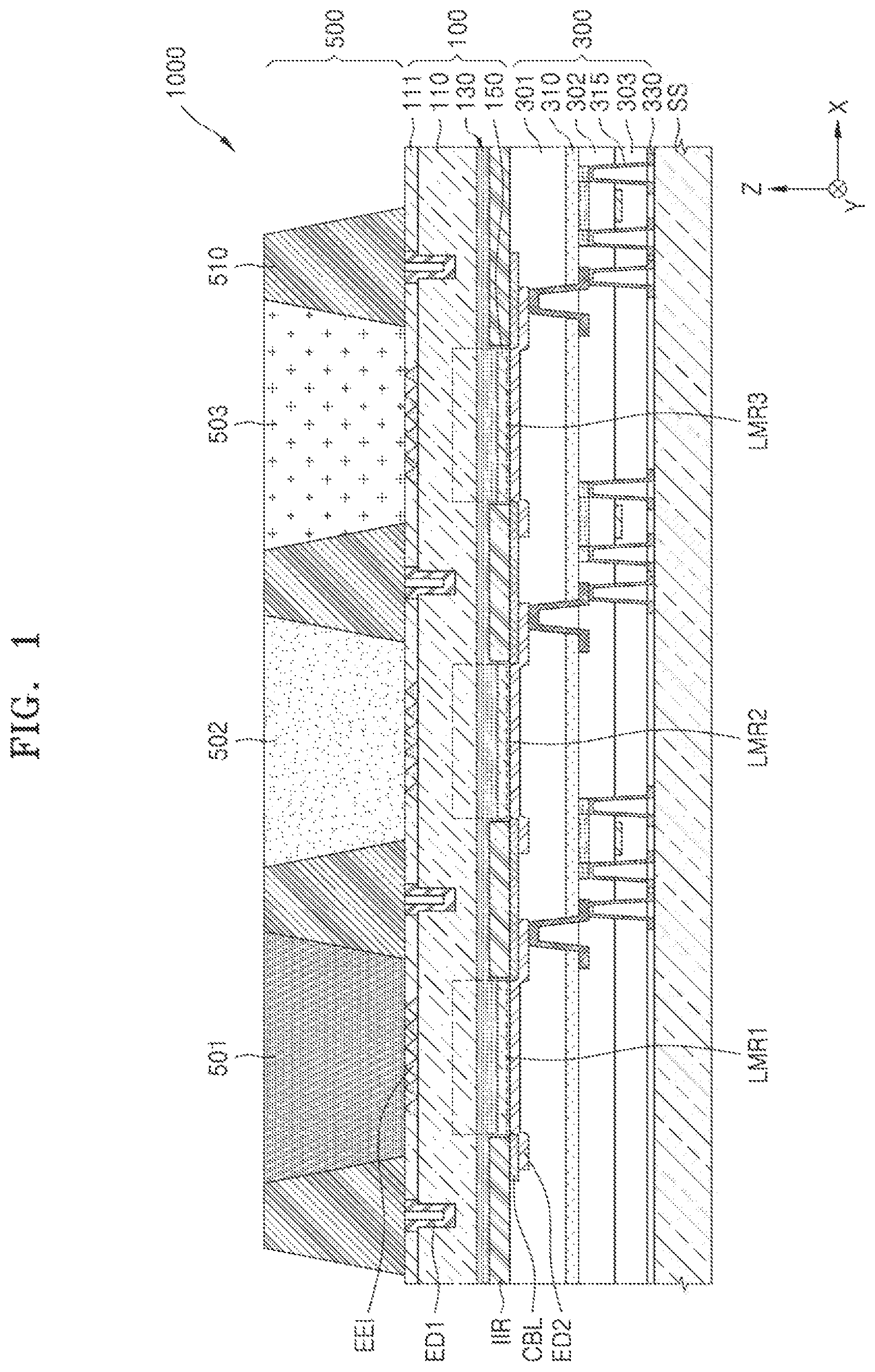 Patent US12315865 Figure 1 – Light-emitting diode display device and manufacturing method thereof