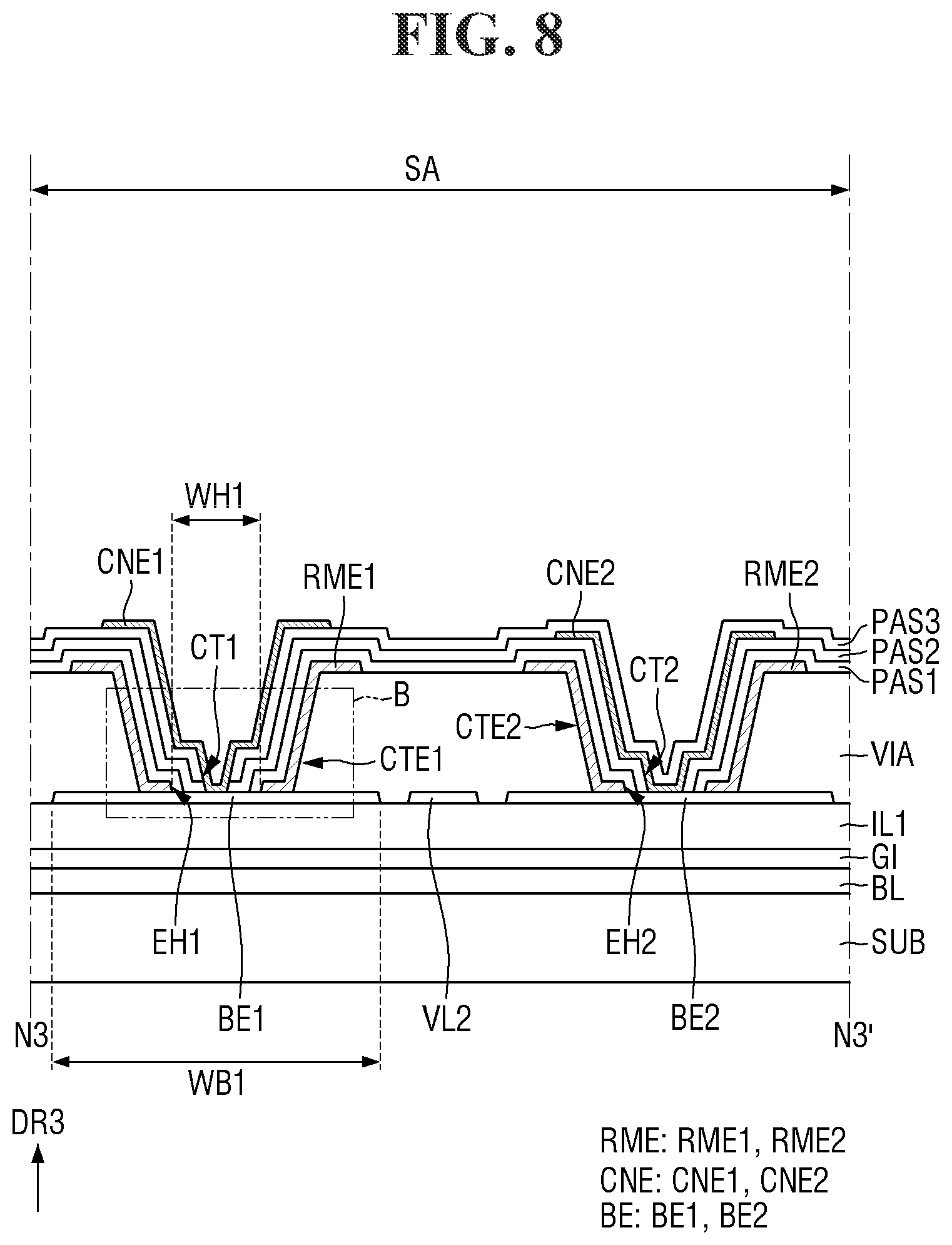Patent US12315866 Figure 8 – Display device
