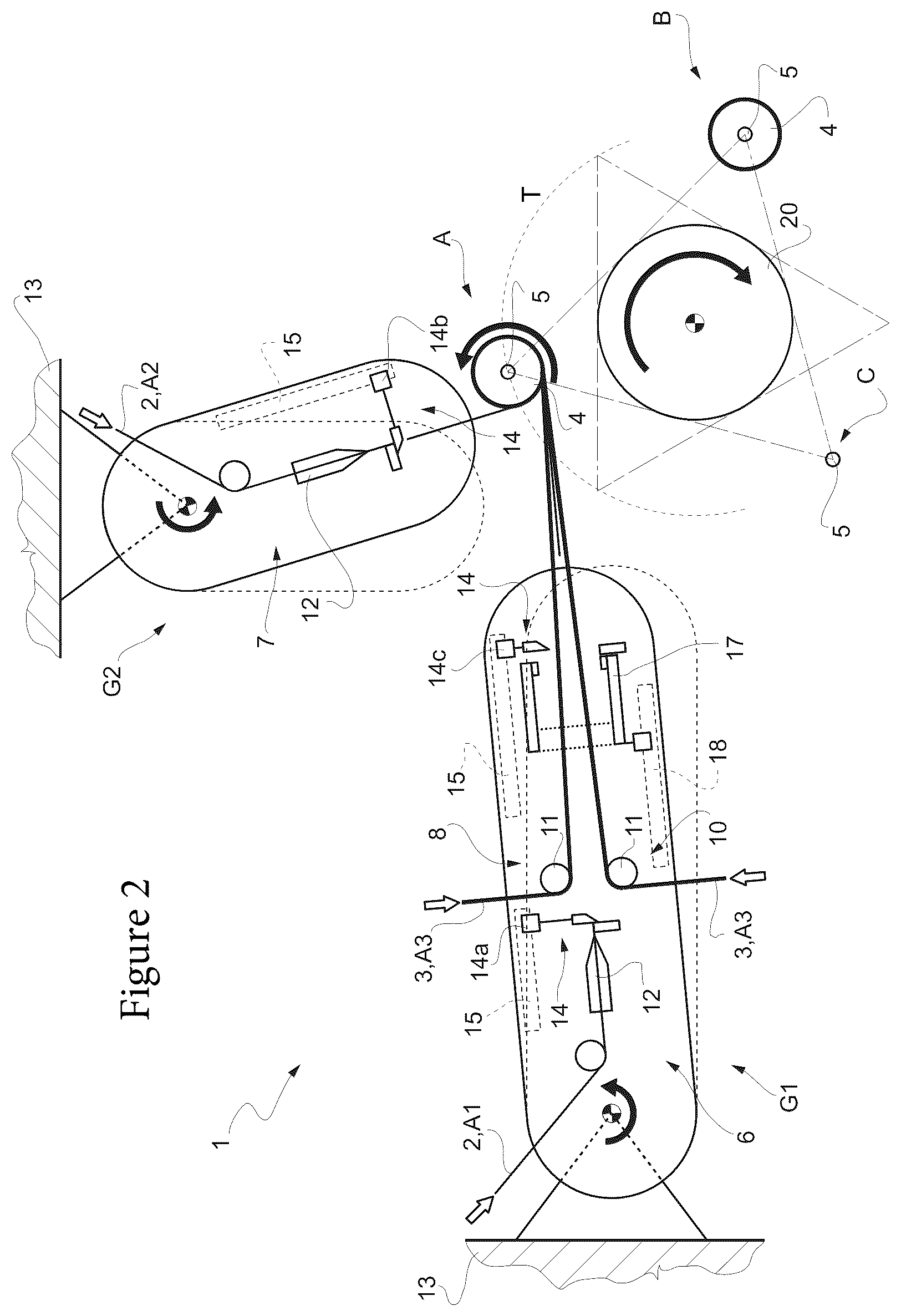 Patent US12315867 Figure 2 – Apparatus and relative method for winding strips of material for the production of electrical energy storage devices