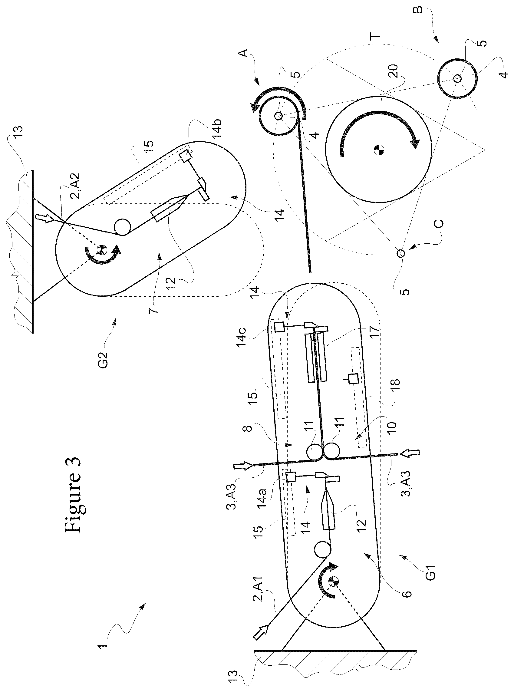 Patent US12315867 Figure 3 – Apparatus and relative method for winding strips of material for the production of electrical energy storage devices