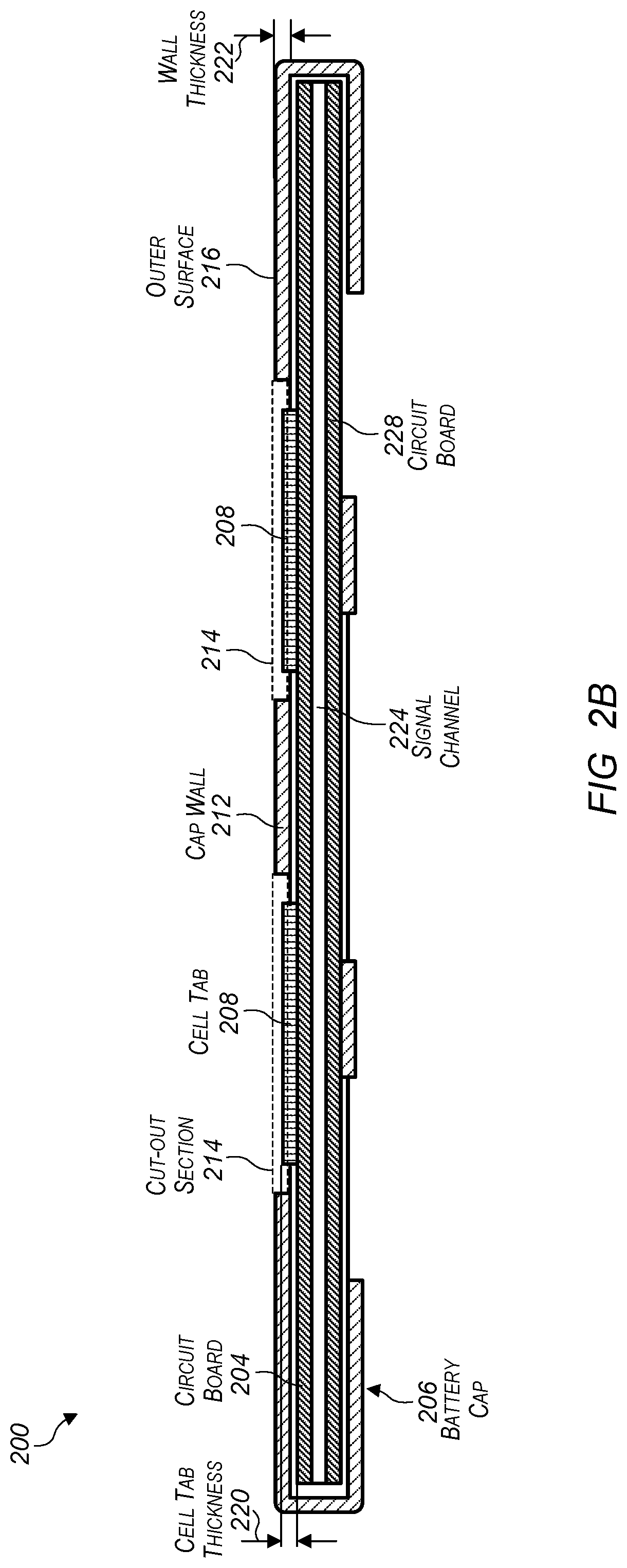 Patent US12315896 Figure 3 – Battery cap with cut-out sections