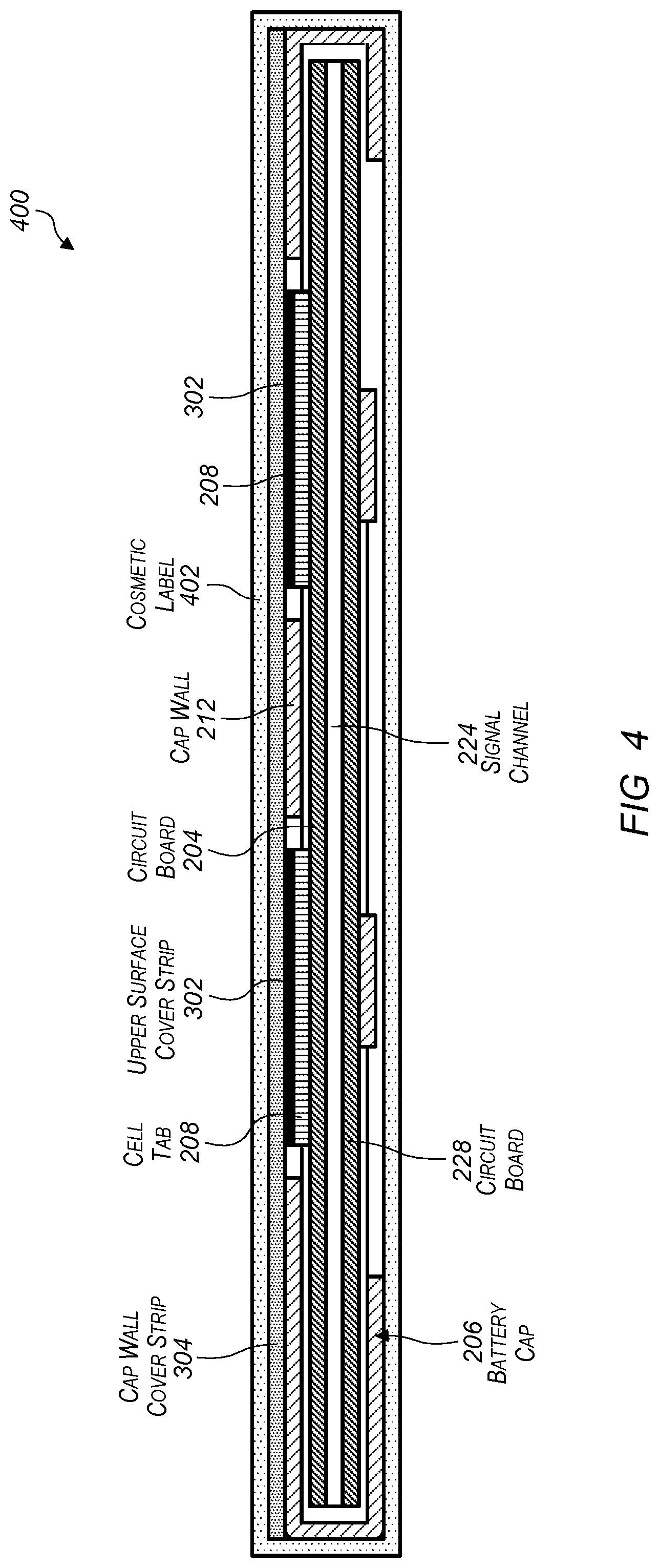 Patent US12315896 Figure 5 – Battery cap with cut-out sections