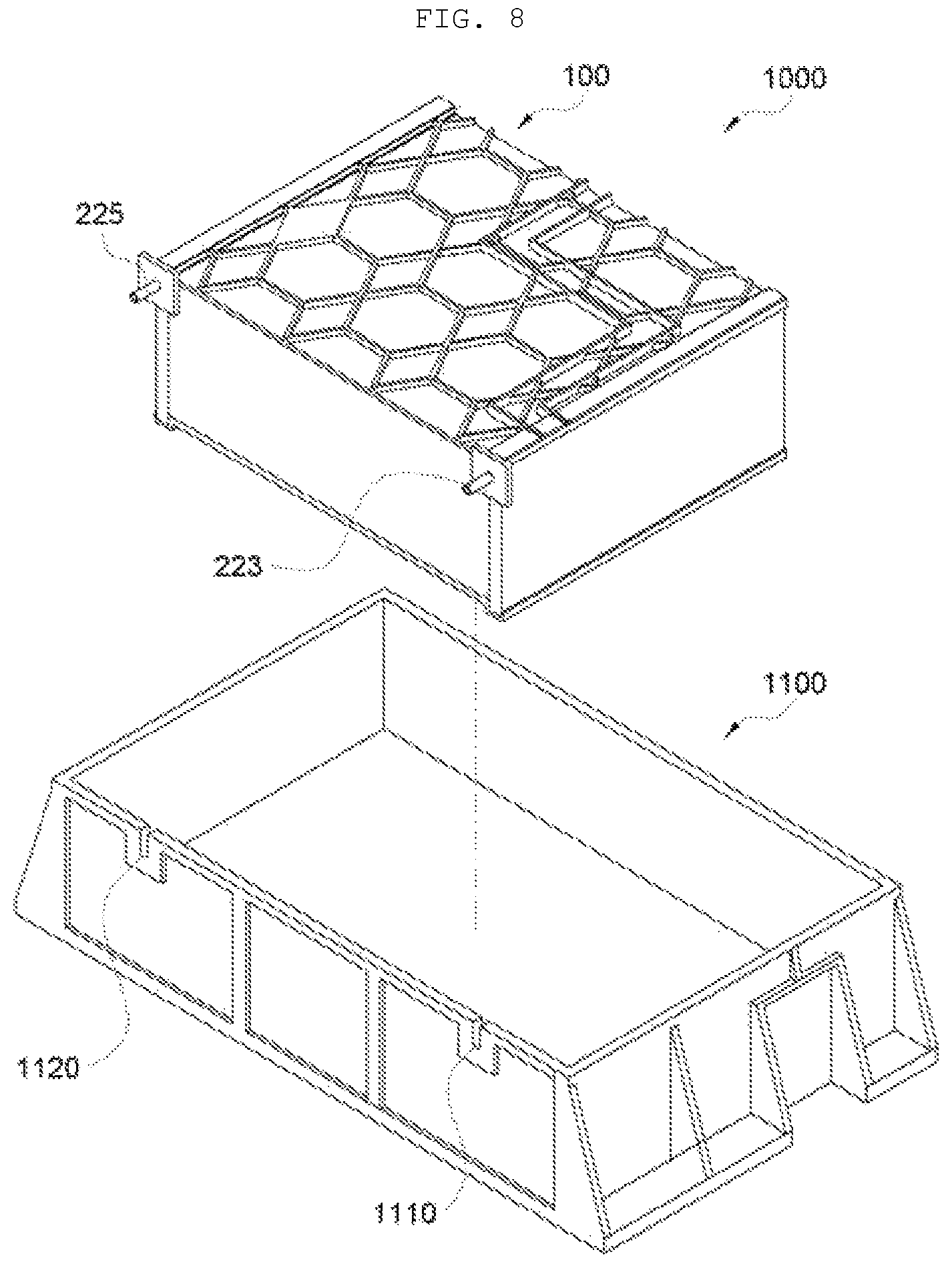 Patent US12315901 Figure 8 – Battery module for secondary battery and battery pack including the same