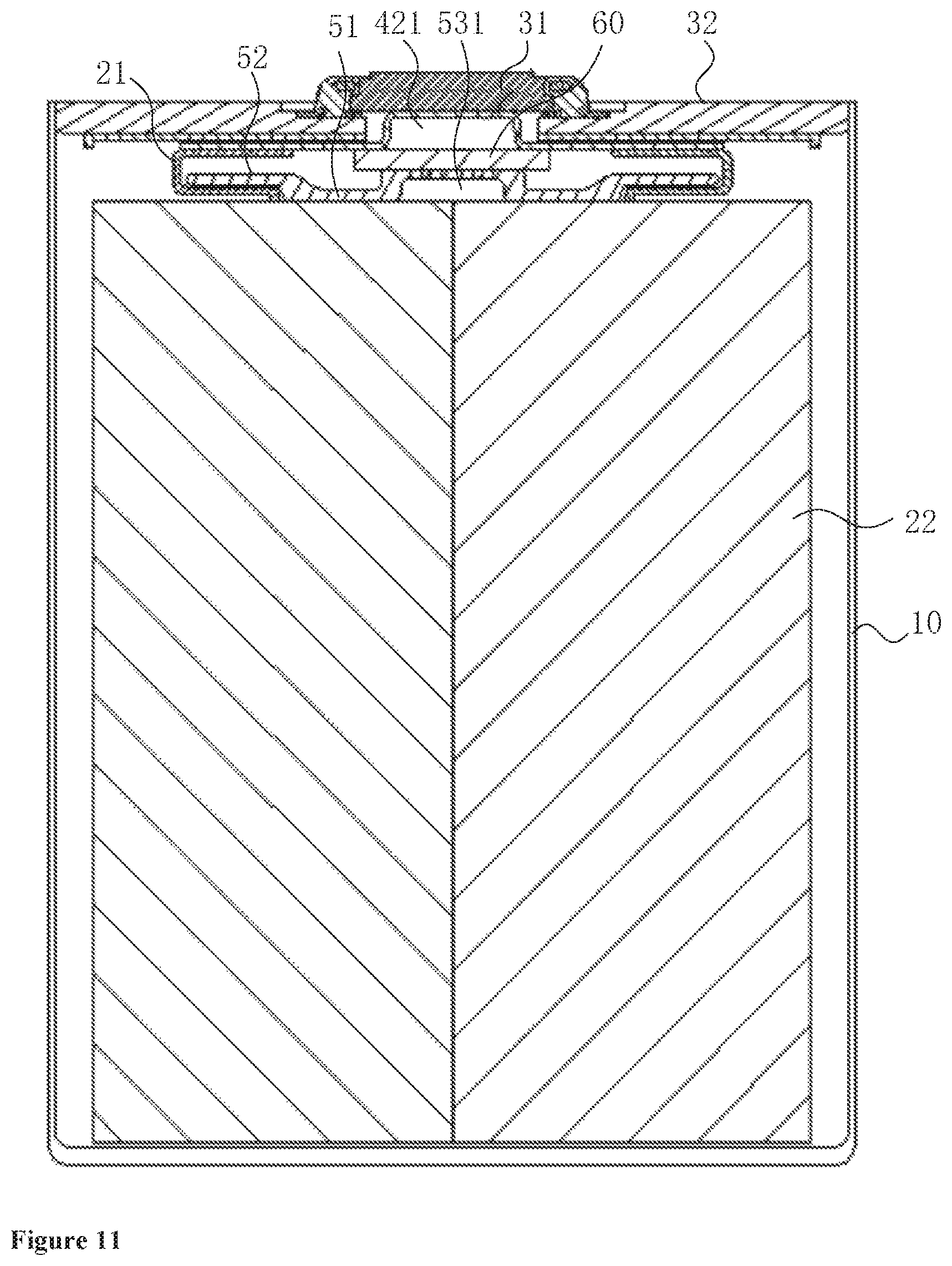Patent US12315944 Figure 8 – Battery cell, battery module, battery pack, device using battery cell as power source, and assembling method of battery cell
