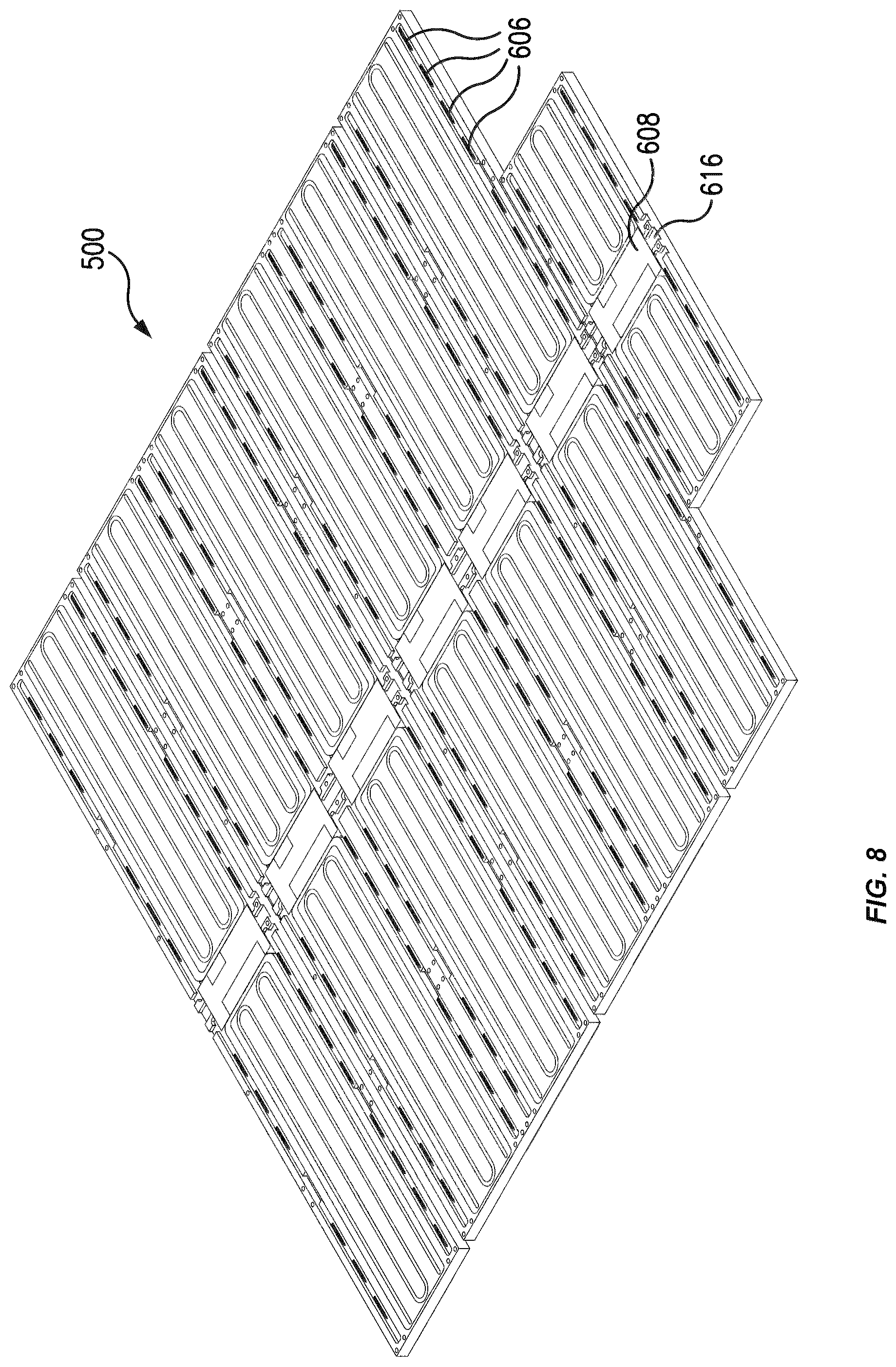 Patent US12315946 Figure 8 – Configurable vehicle battery backplane and modules and methods of operating the same