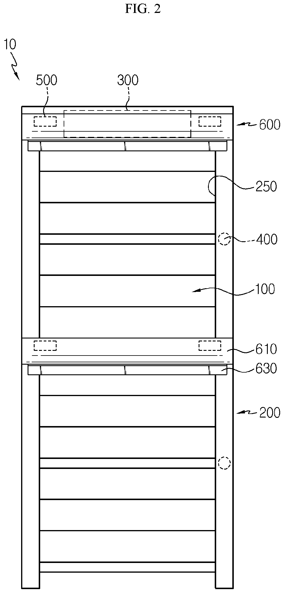 Patent US12315947 Figure 2 – Battery rack and energy storage system including the same