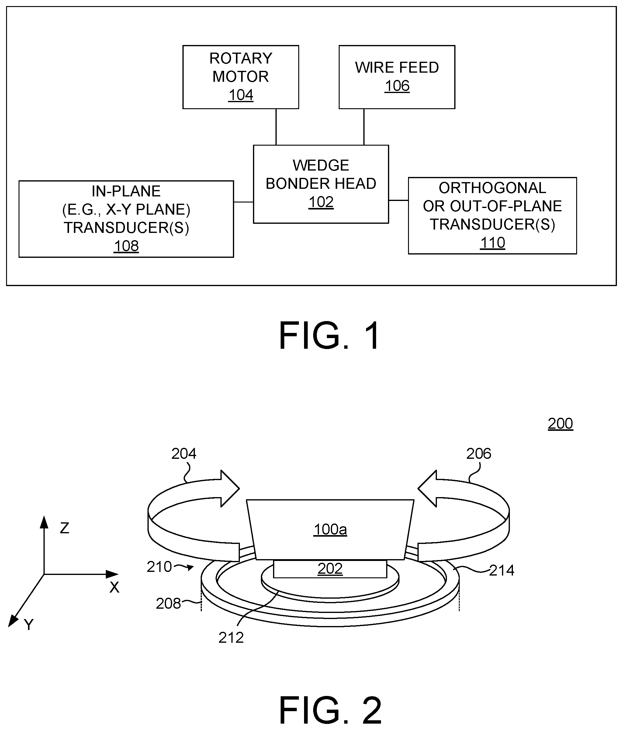 Patent US12315957 Figure 1 – Multi-axis ultrasonic wedge wire bonding
