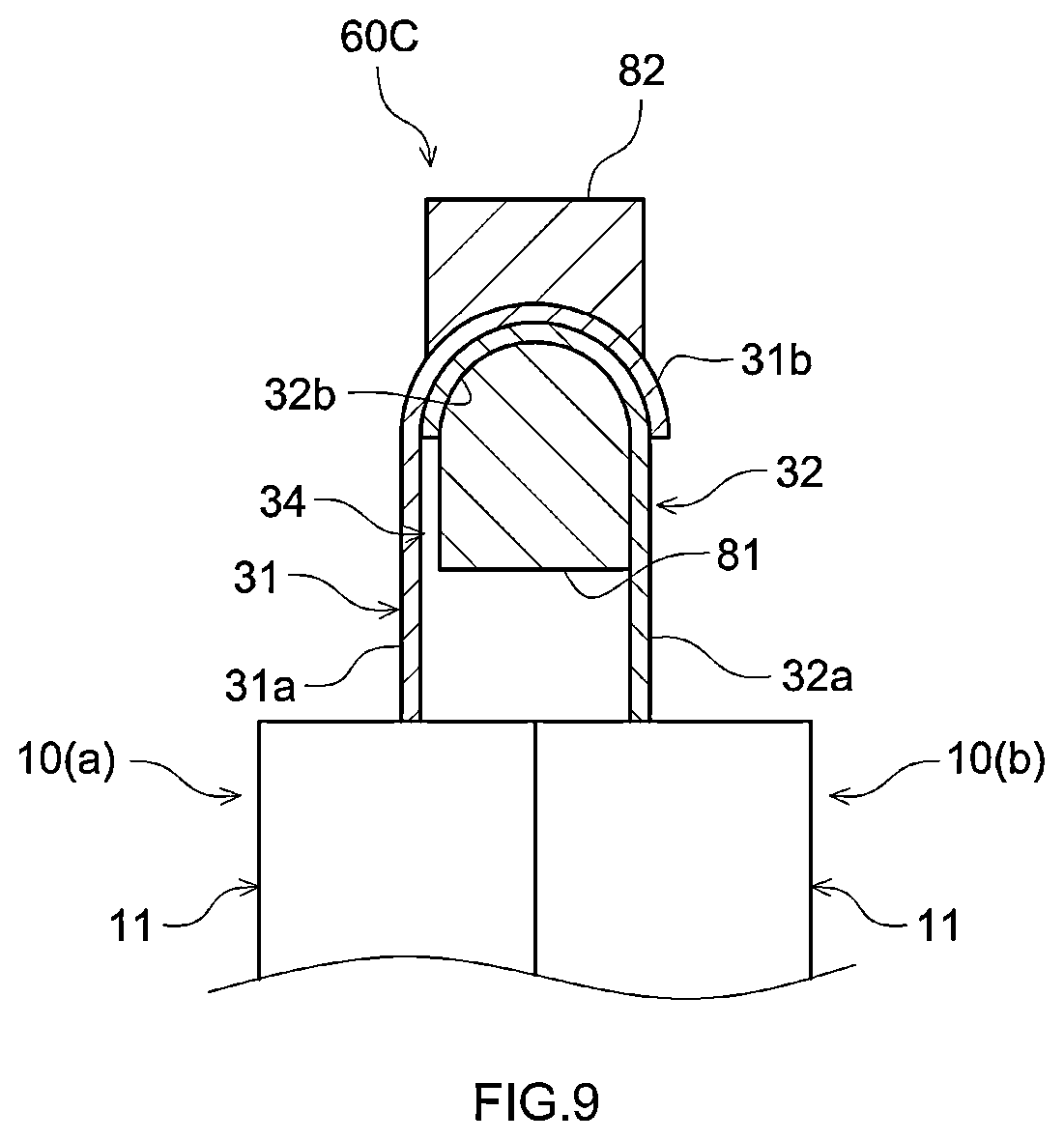 Patent US12315958 Figure 6 – Connection structure of laminate cells, battery pack, and method of connecting laminate cells