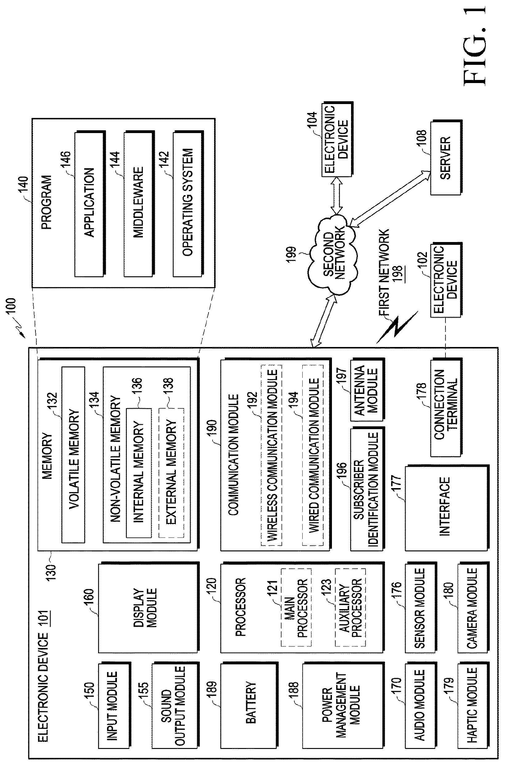 Patent US12315963 — Electronic device and method of protecting battery in the electronic device — Figure 1