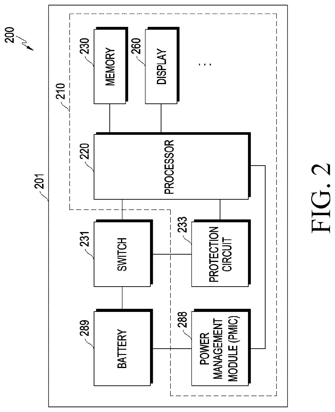 Patent US12315963 Figure 2 – Electronic device and method of protecting battery in the electronic device