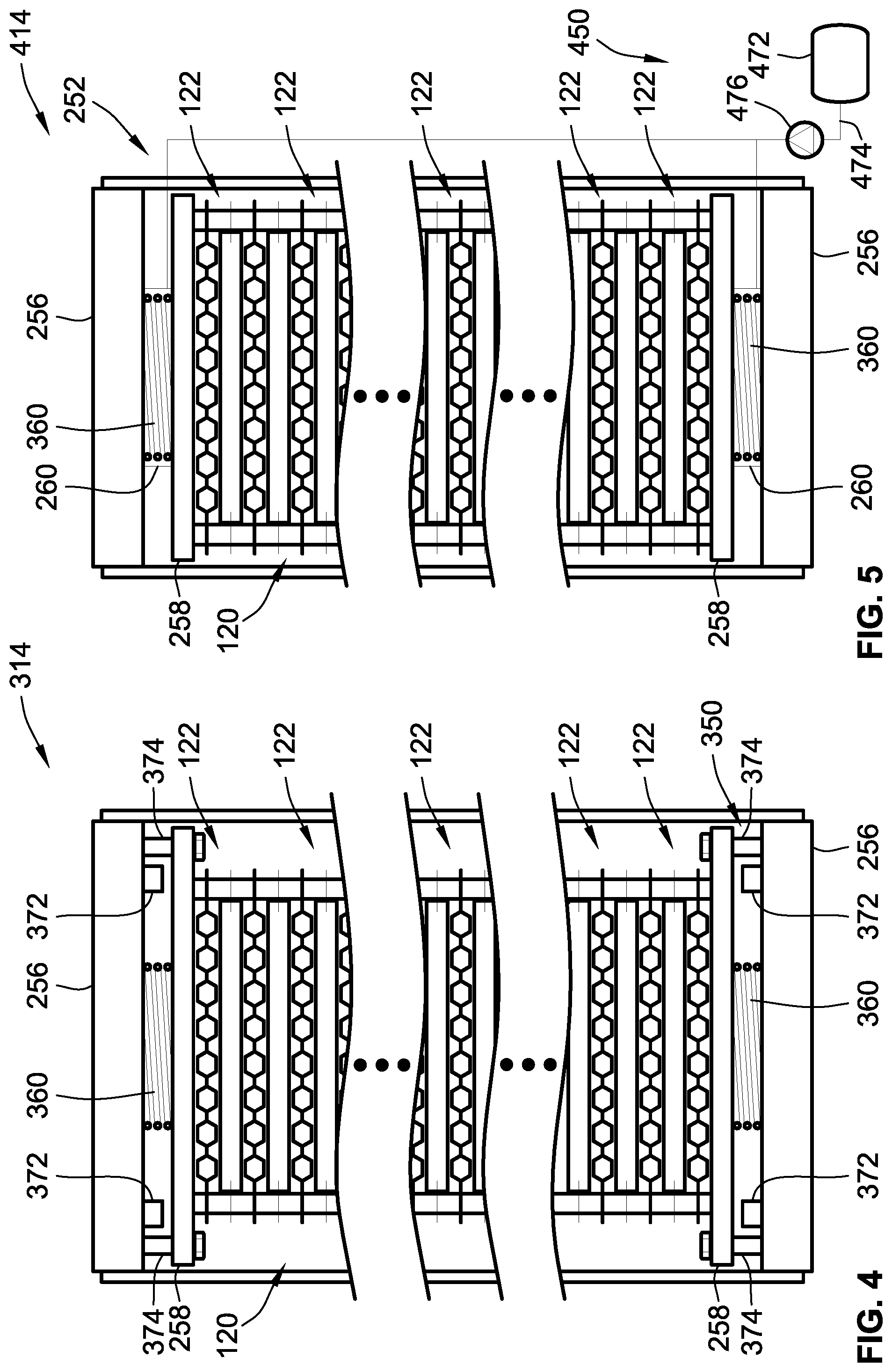 Patent US12315977 Figure 4 – Shock-force mitigation systems and methods for electrochemical fuel cell stacks
