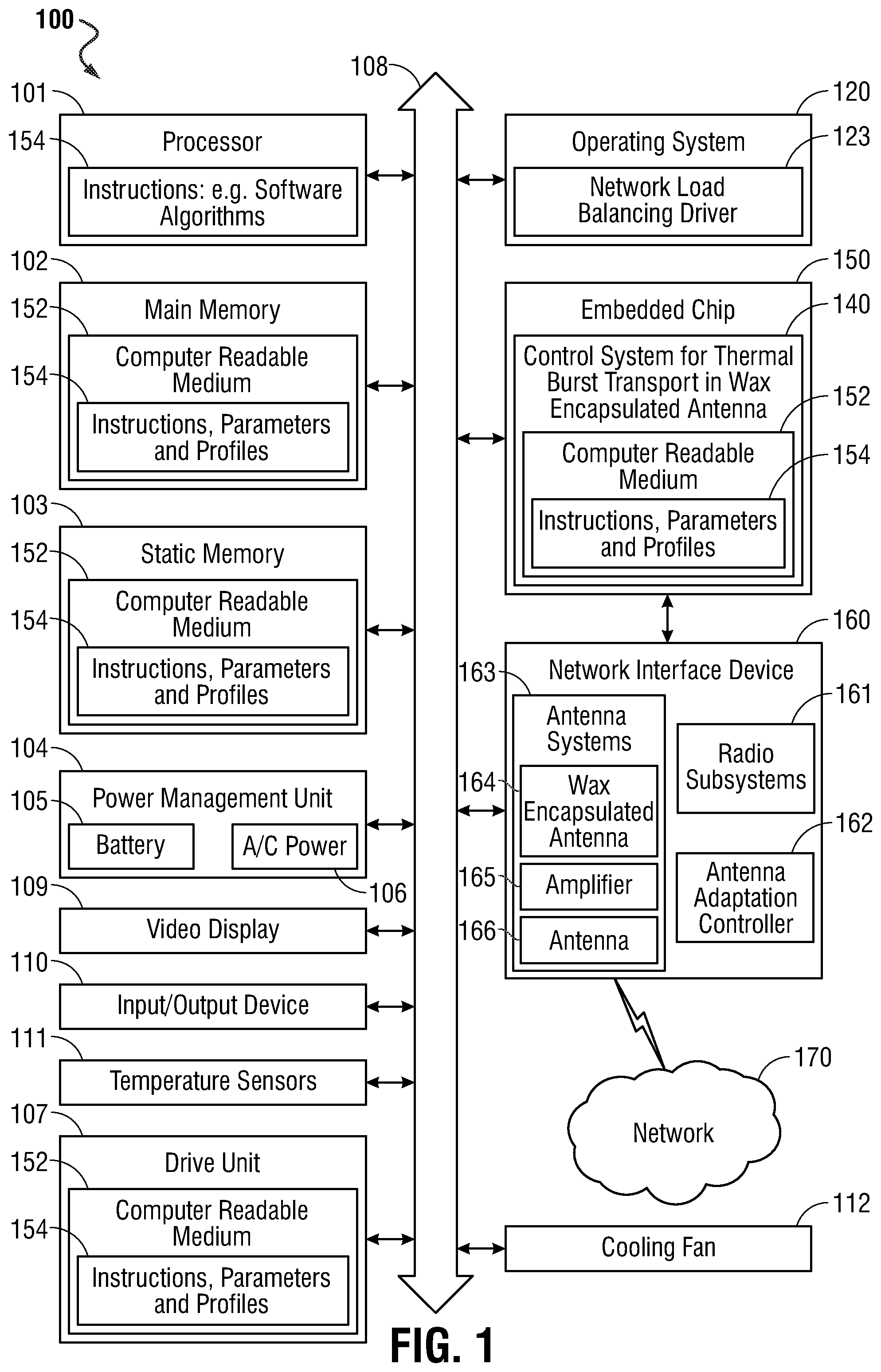 Patent US12315983 Figure 1 – System and method for thermally controlling a wax encapsulated antenna during burst transport