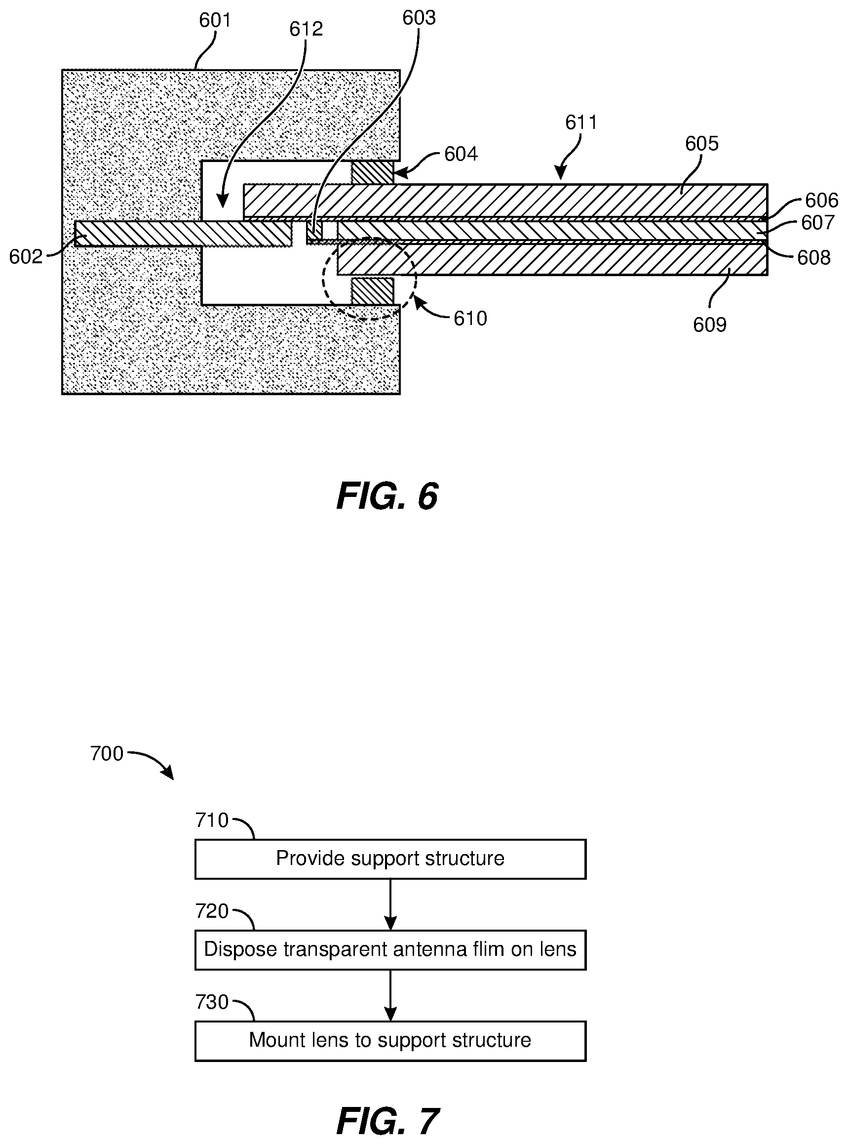 Patent US12315984 Figure 8 – Transparent antenna coexisting with other transparent structures in augmented reality glass lenses