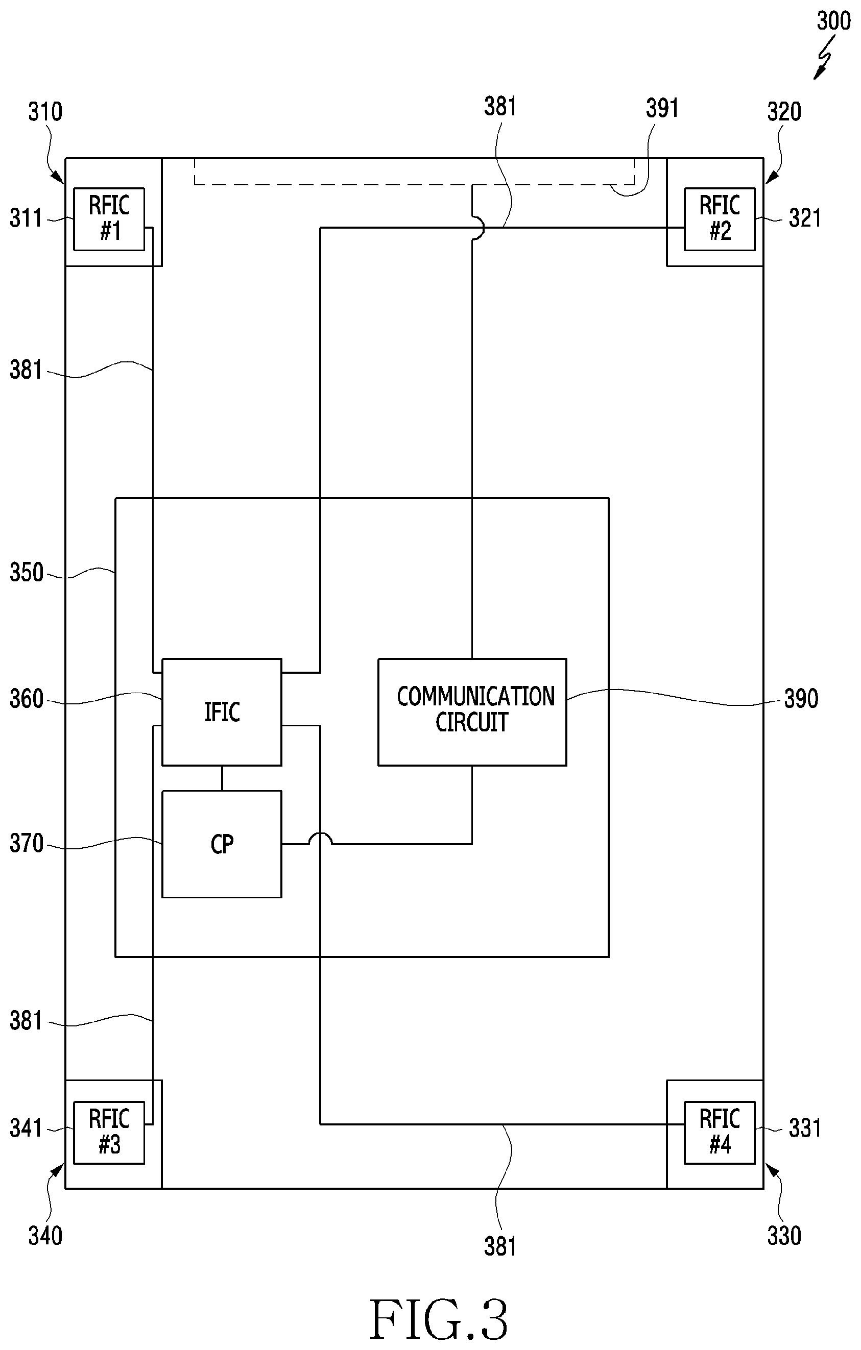 Patent US12315988 Figure 4 – Arrangement structure for communication device and electronic device including the same