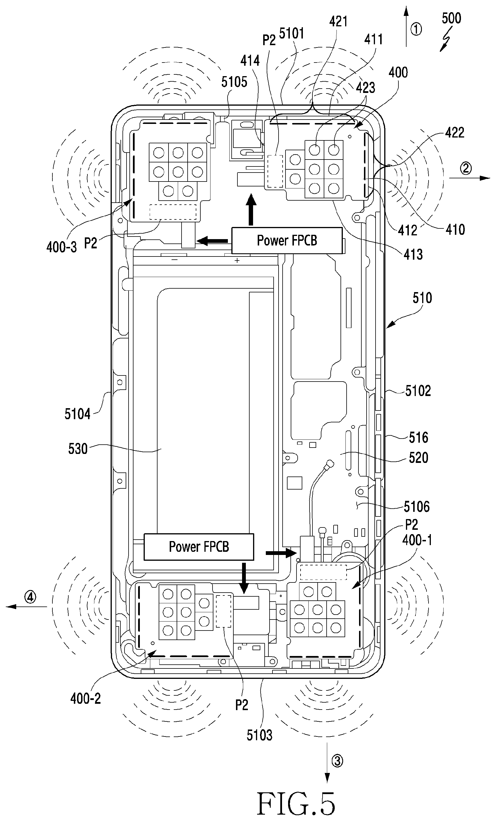 Patent US12315988 Figure 7 – Arrangement structure for communication device and electronic device including the same