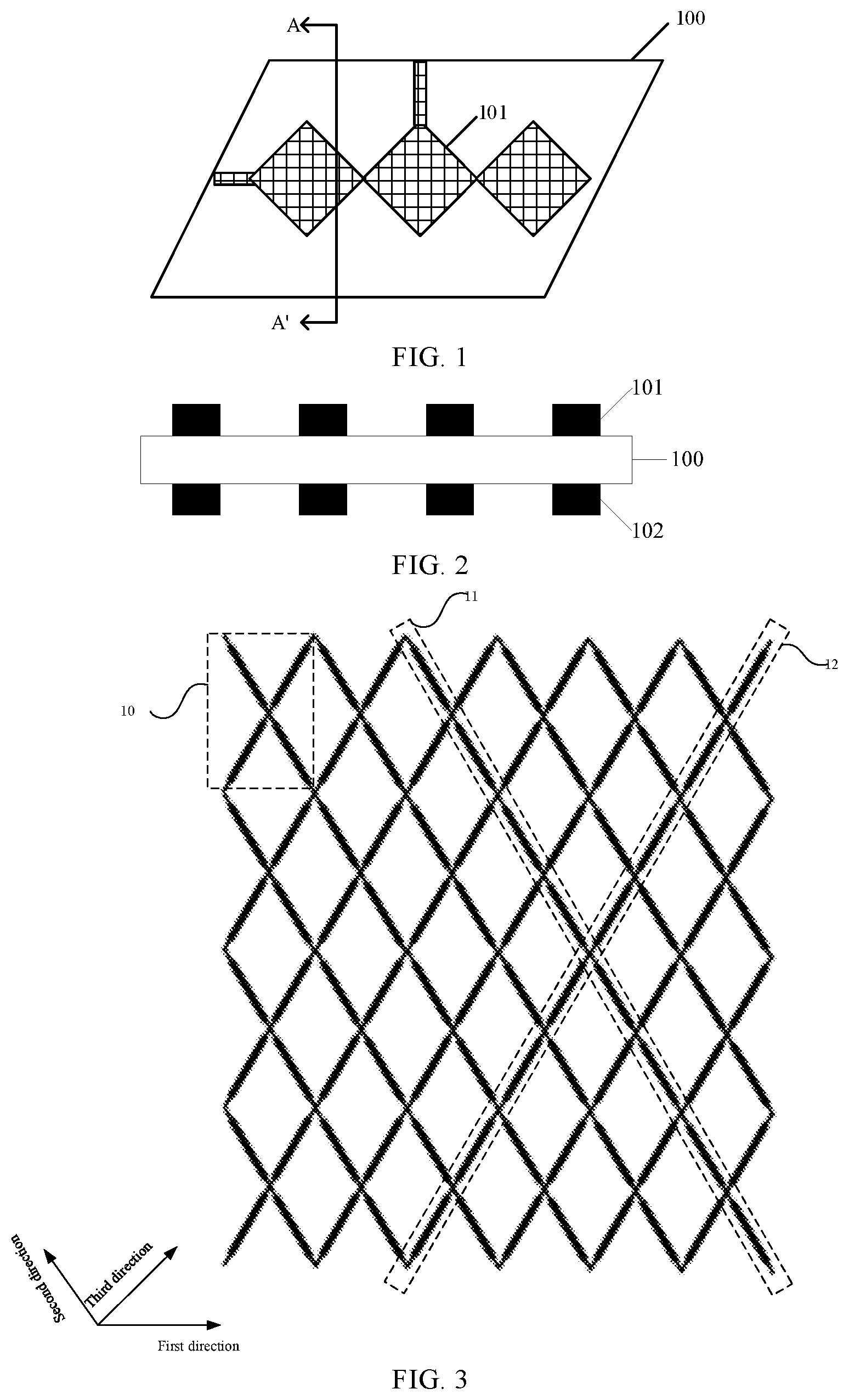 Patent US12315992 — Metal mesh, thin film sensor and mask — Figure 1