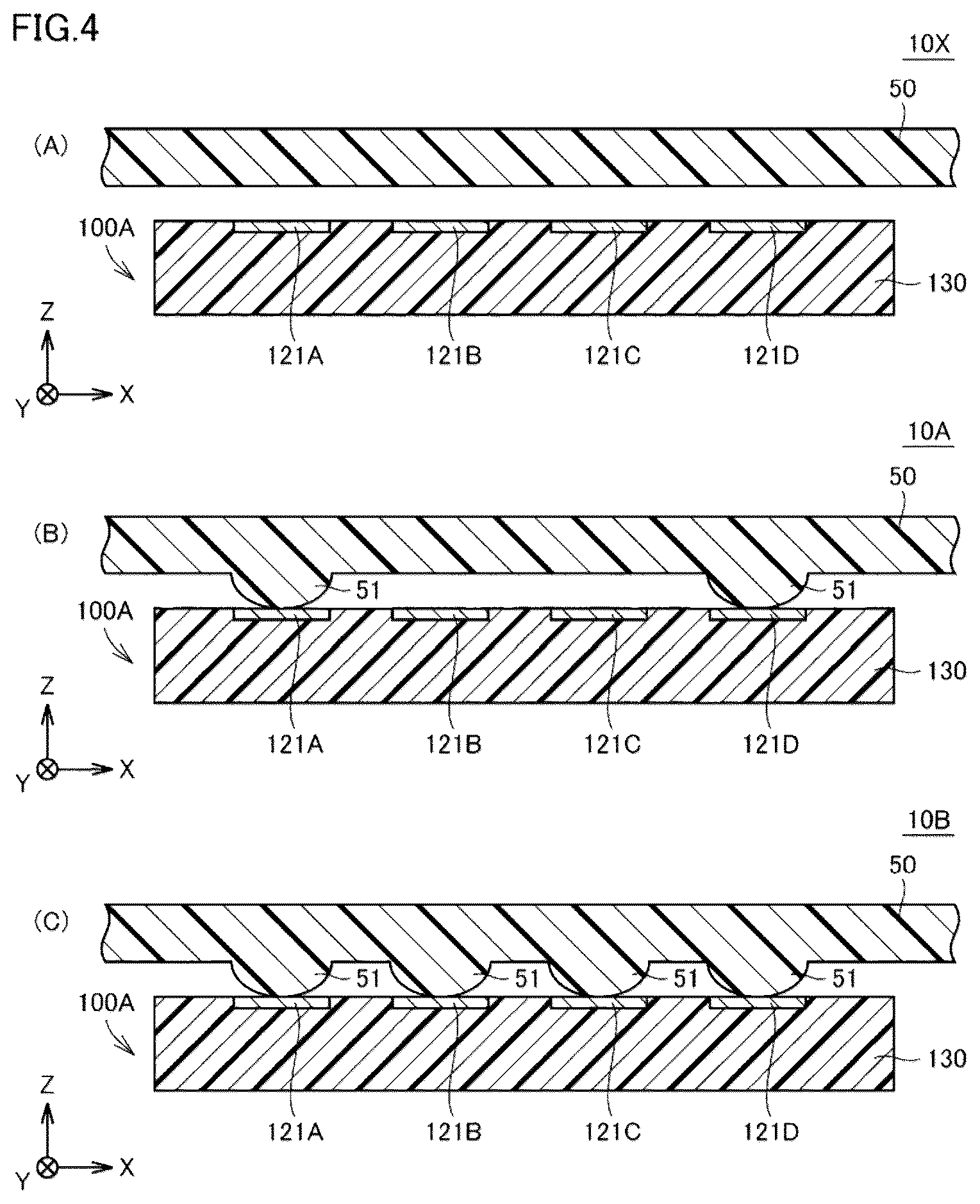 Patent US12315993 Figure 4 – Communication device including a pressing member in contact with a cover member and a dielectric substrate