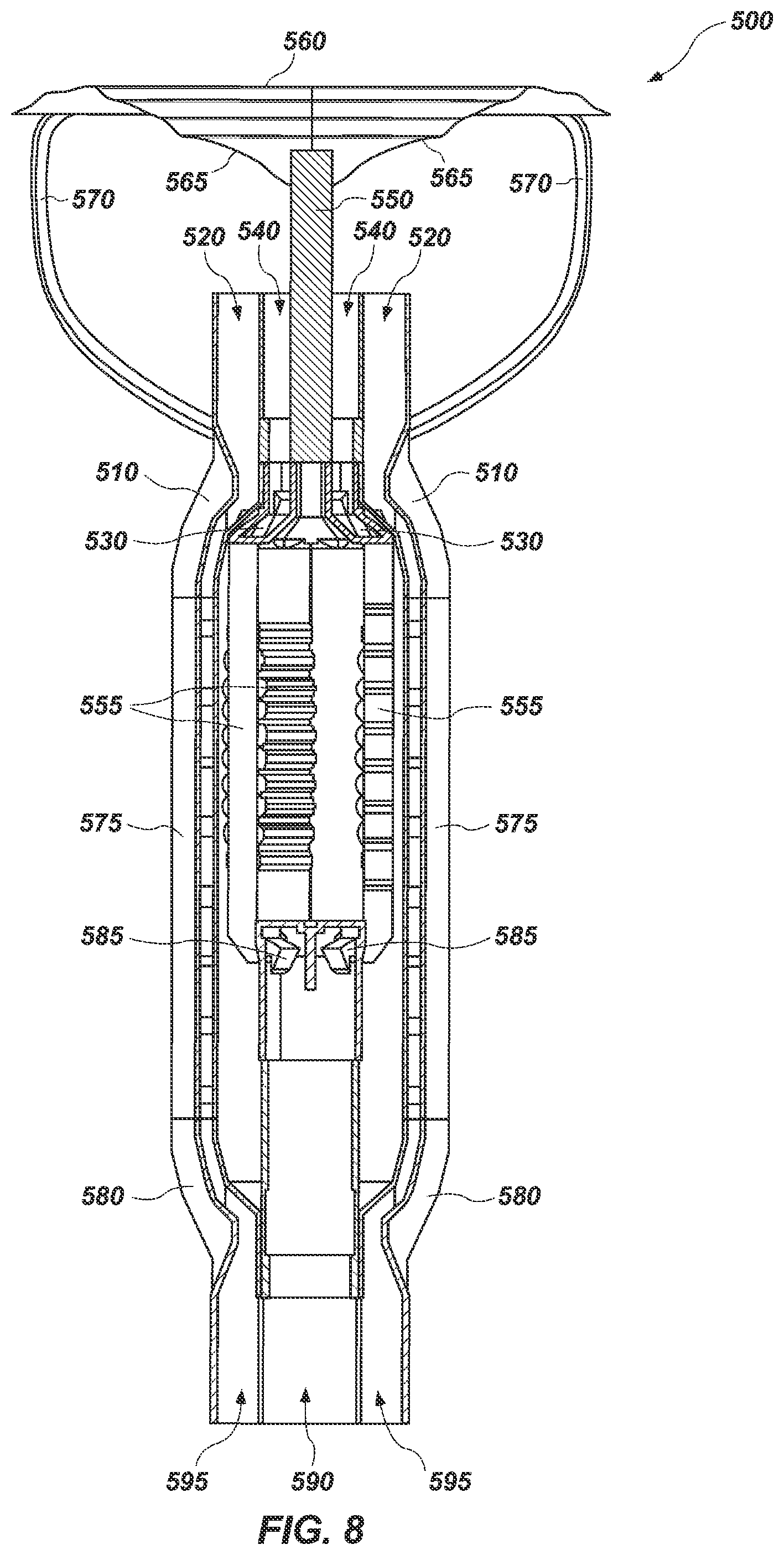 Patent US12316003 Figure 8 – Dual-band integrated printed antenna feed