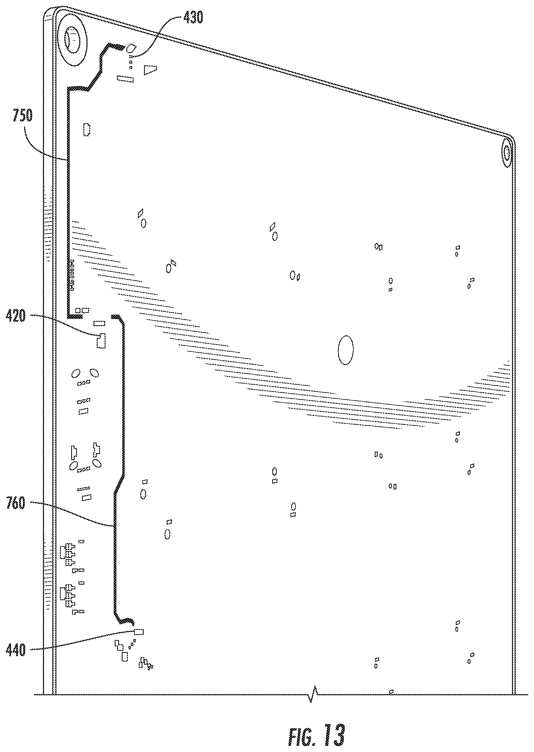 Patent US12316007 Figure 13 – Feeding circuit layout for 4 x 4 linear AoX arrays