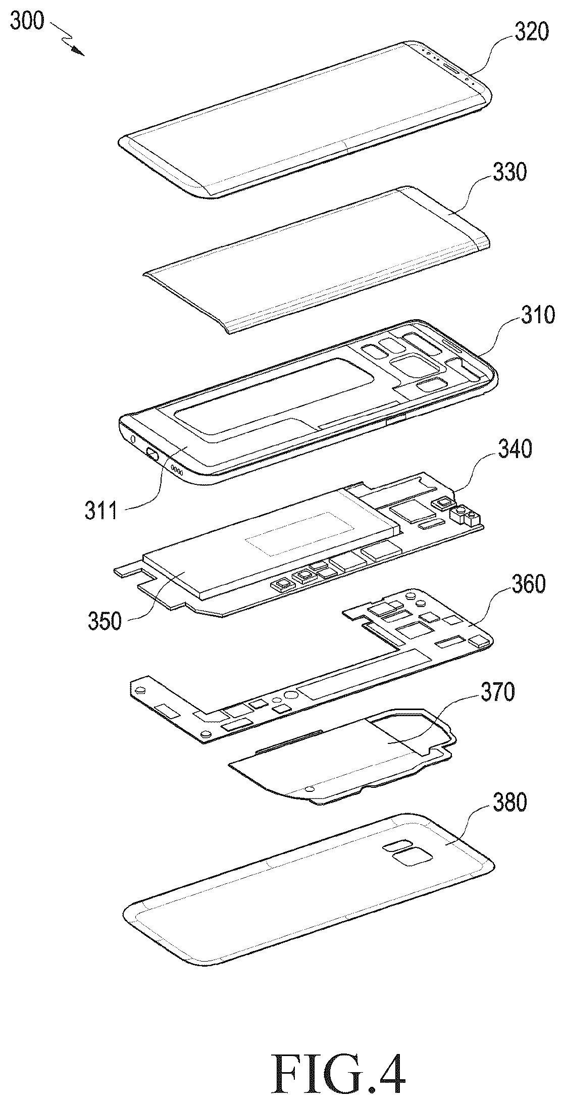 Patent US12316008 Figure 3 – Antenna device and electronic device including the same