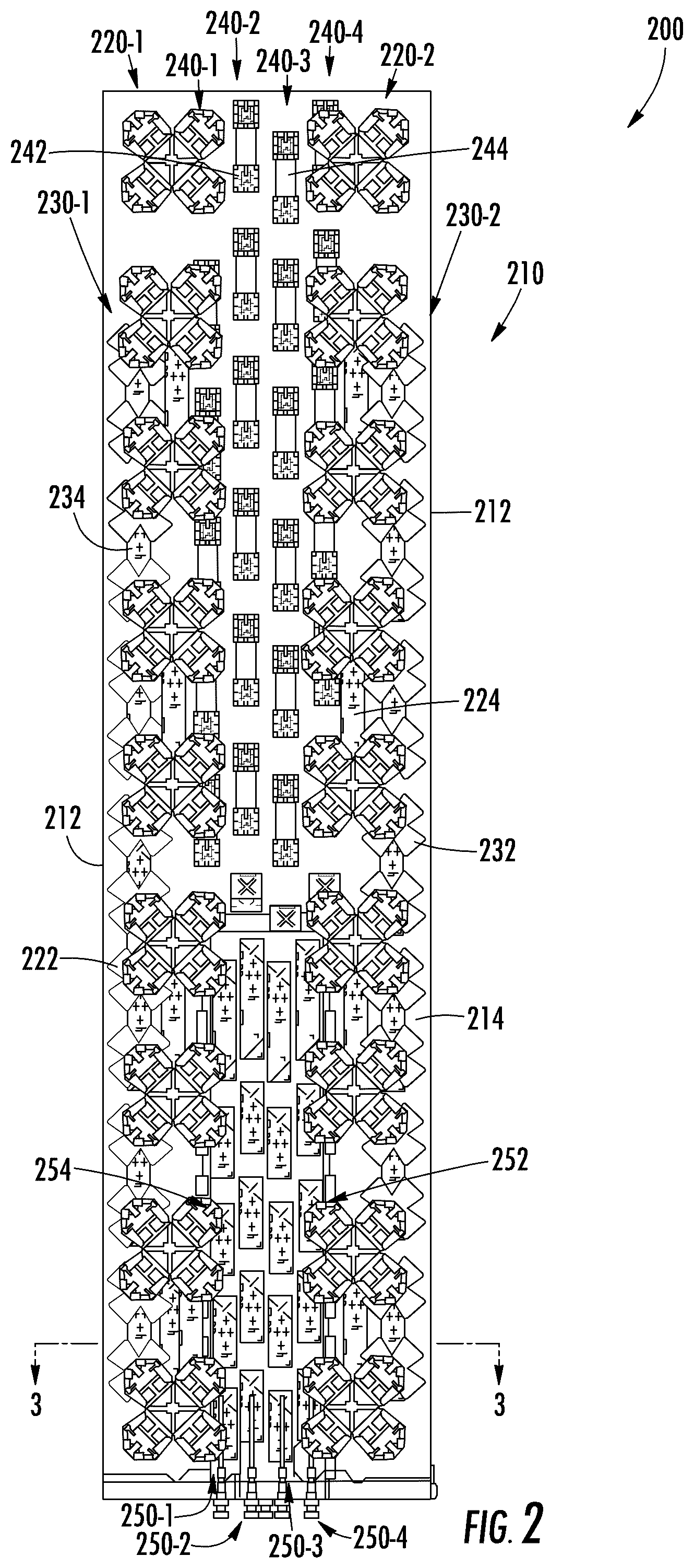 Patent US12316009 Figure 2 – Reconfigurable multi-band base station antennas having self-contained sub-modules