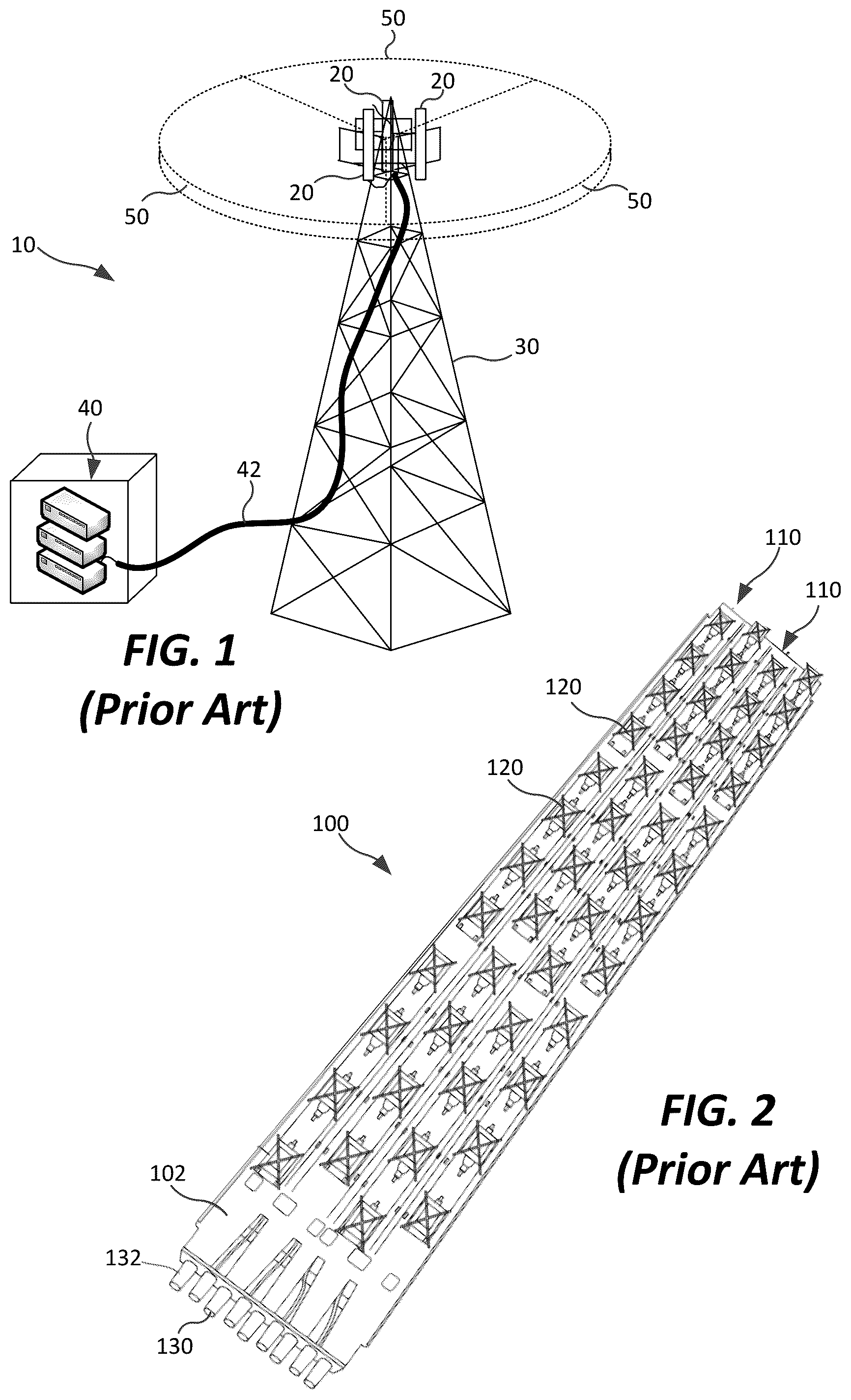Patent US12316012 Figure 1 – Base station antennas having calibration circuit connections that provide improved in-column and/or adjacent cross-column isolation