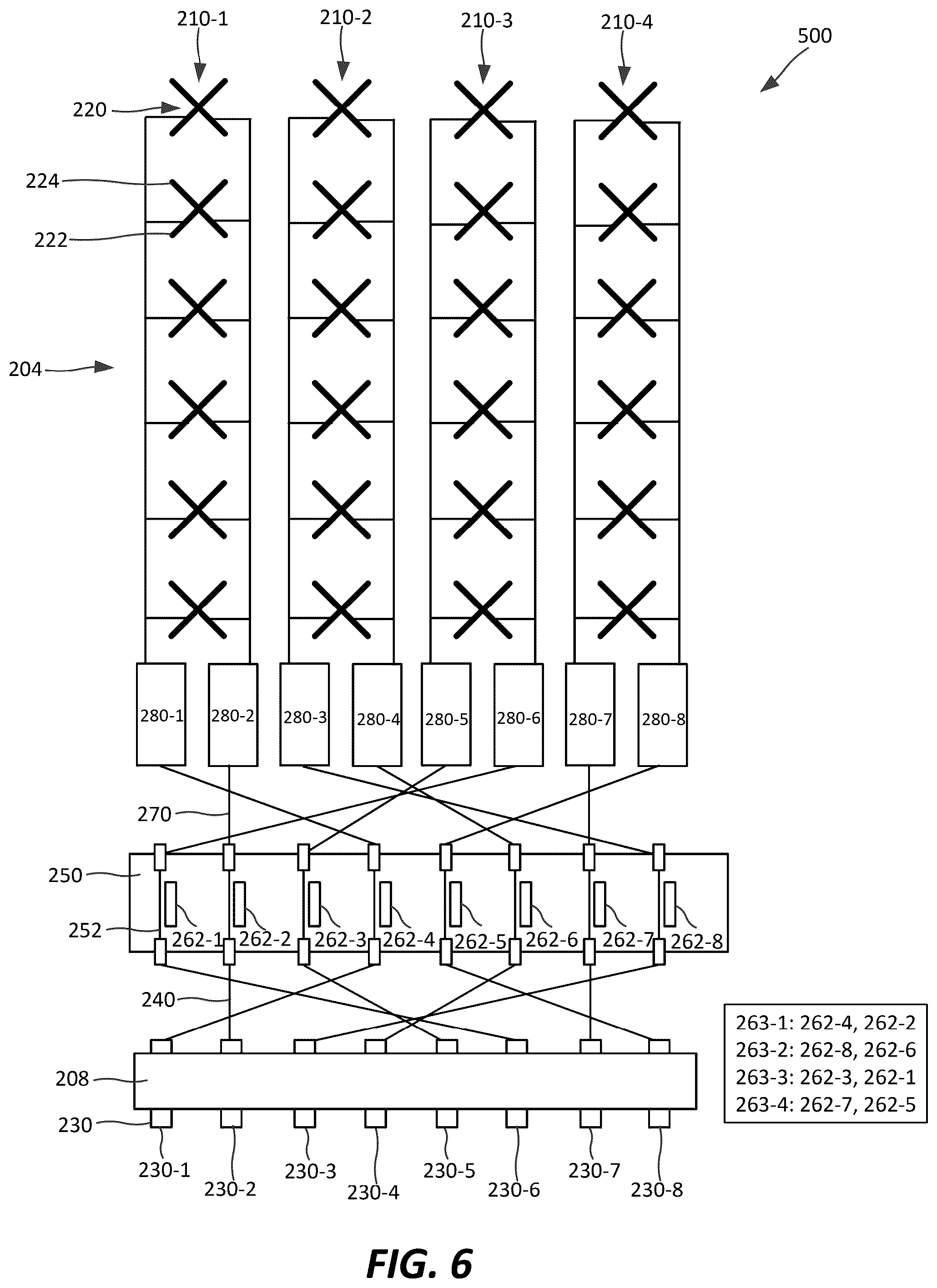 Patent US12316012 Figure 6 – Base station antennas having calibration circuit connections that provide improved in-column and/or adjacent cross-column isolation