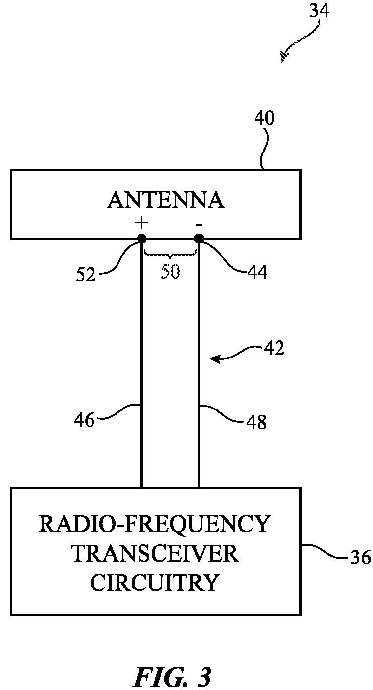 Patent US12316015 Figure 3 – Electronic devices with multiple low band antennas