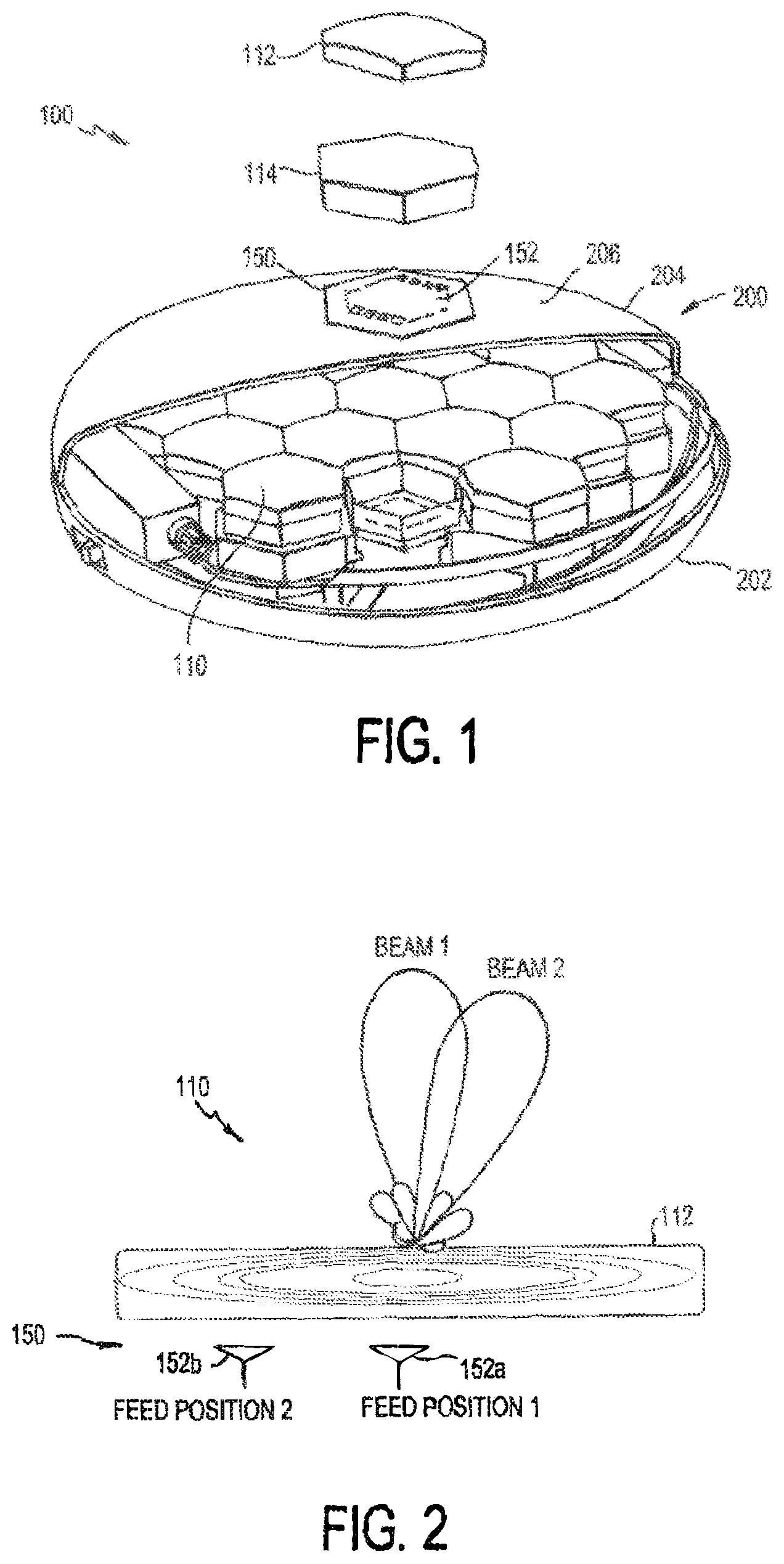 Patent US12316016 Figure 1 – Multi-band lens antenna system