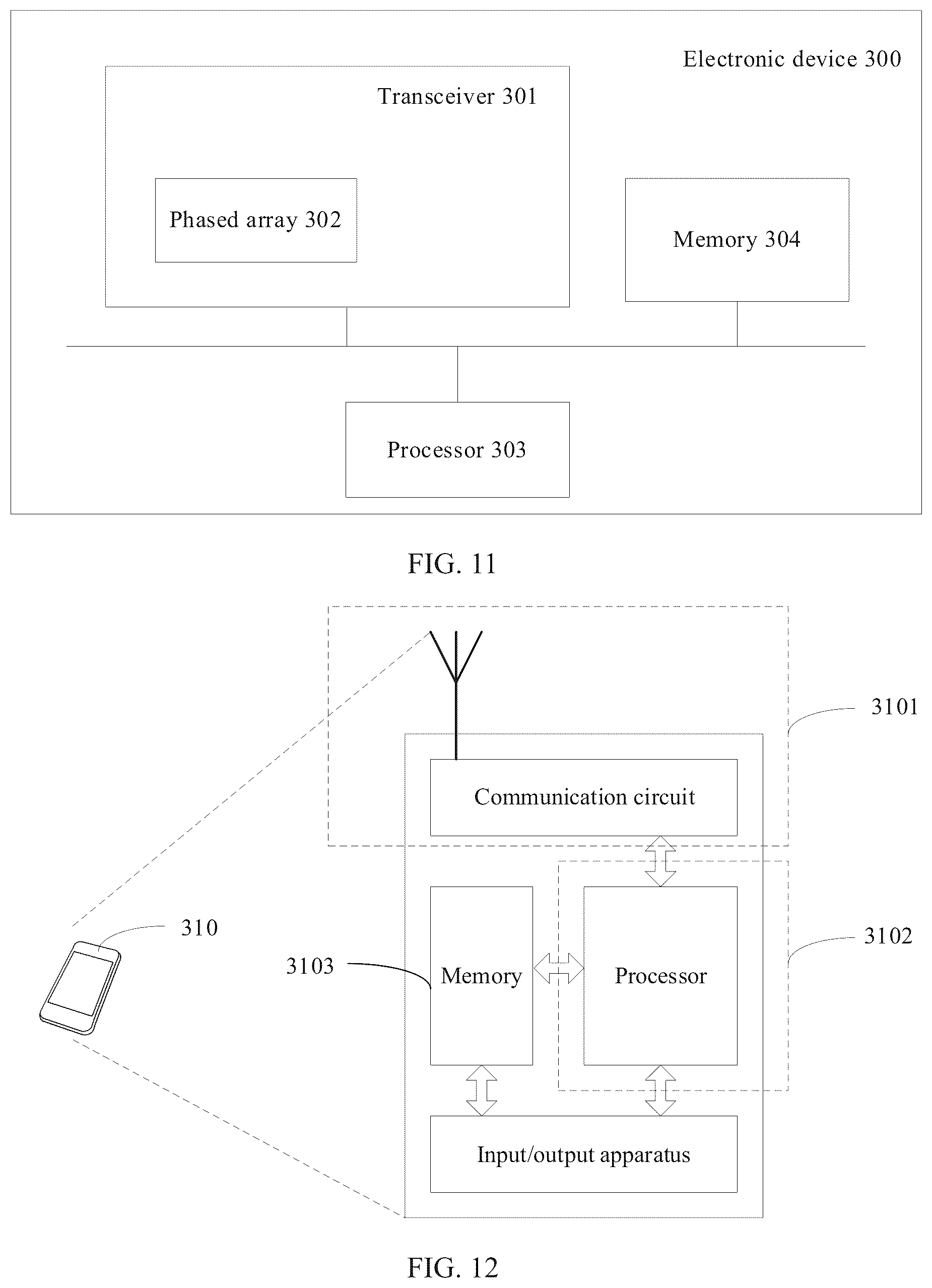 Patent US12316028 Figure 8 – Multi-band phased array and electronic device