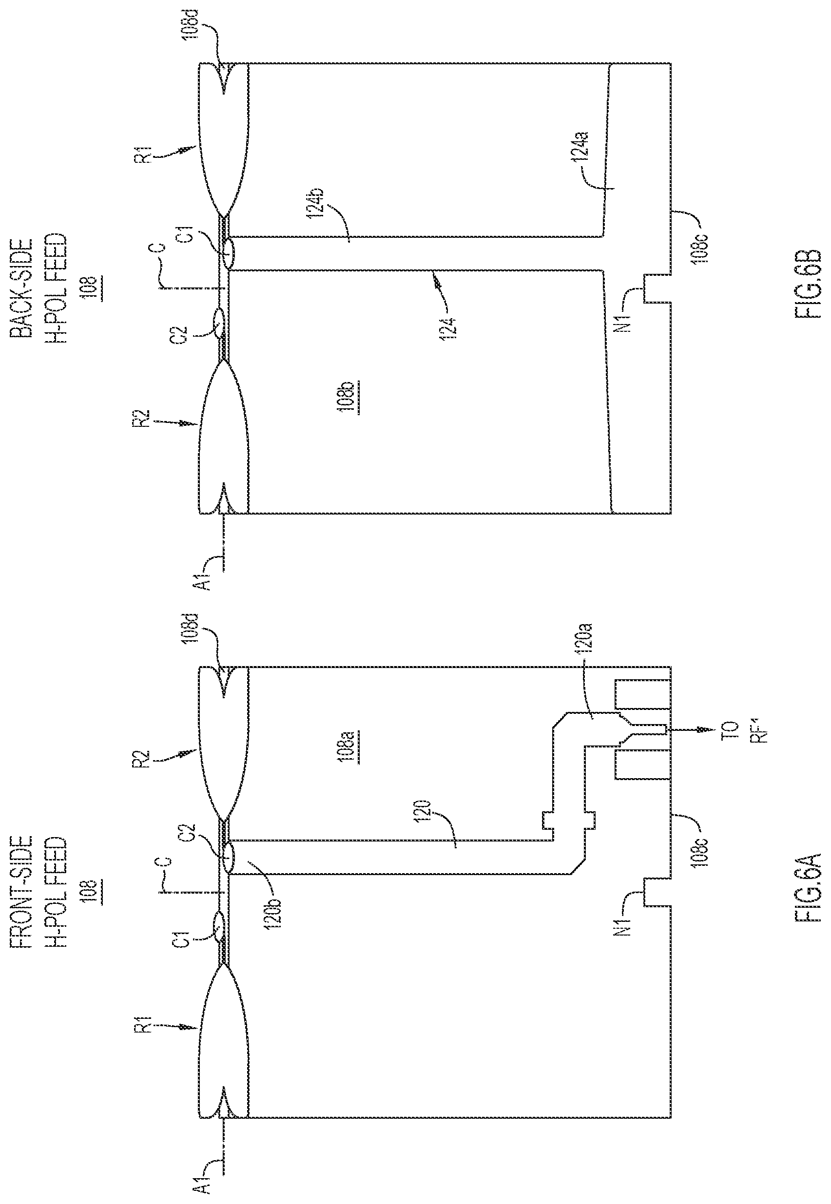 Patent US12316035 Figure 6 – Coincident phase center, microstrip fed, planar ultrawideband modular antenna