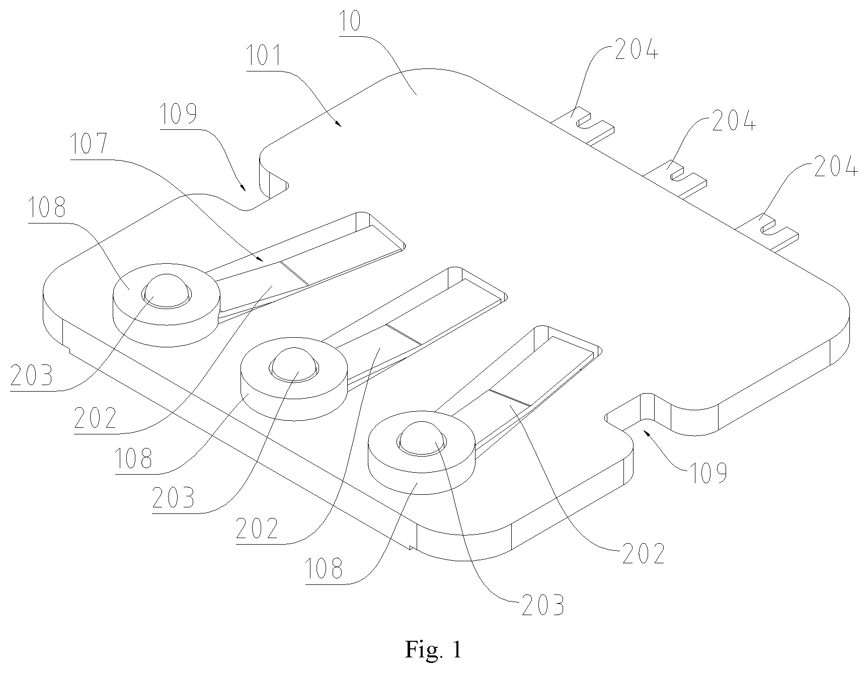 Patent US12316038 Figure 1 – Contact connector and electronic device