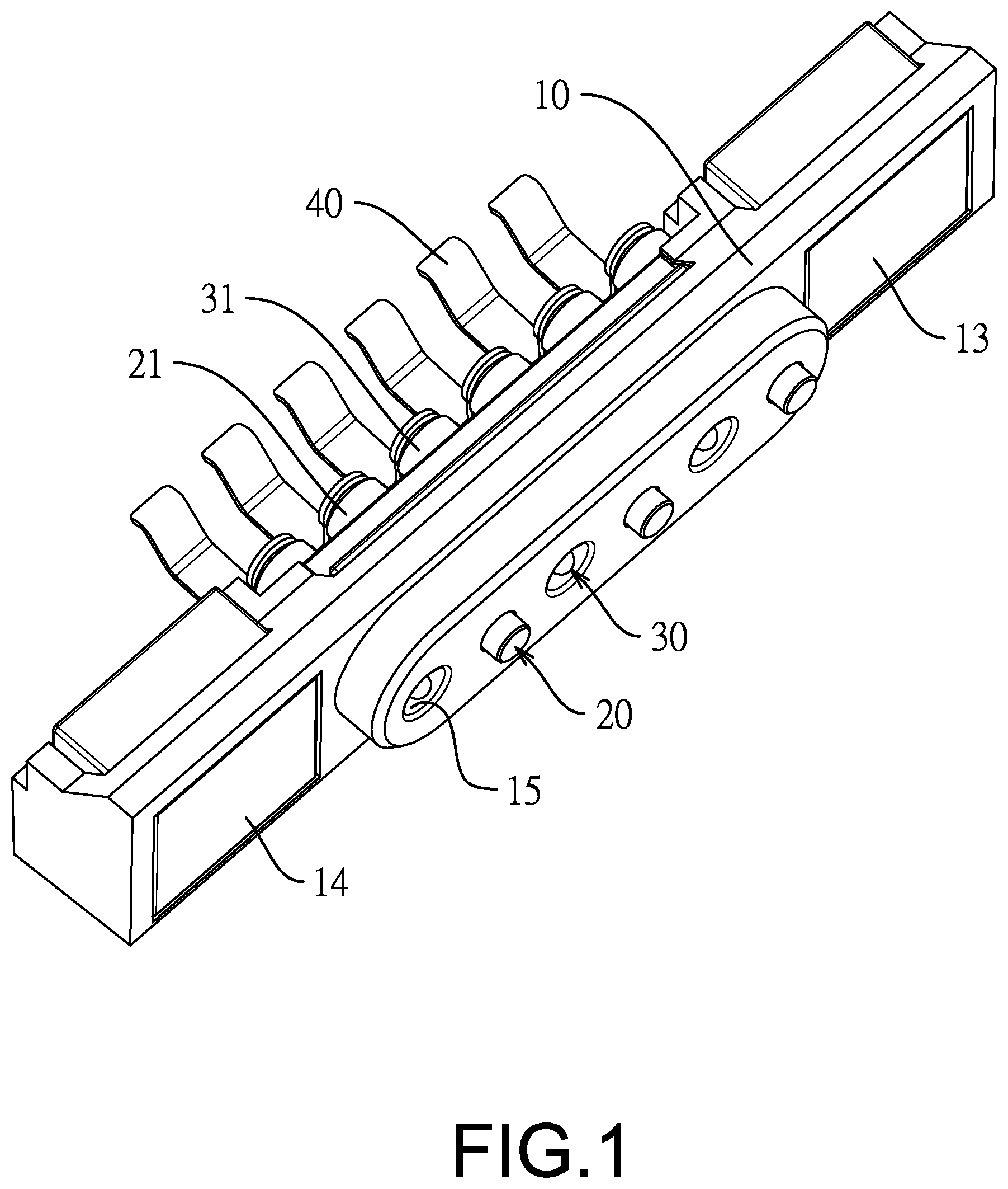 Patent US12316043 Figure 1 – Electrical connector and connector assembly including the same