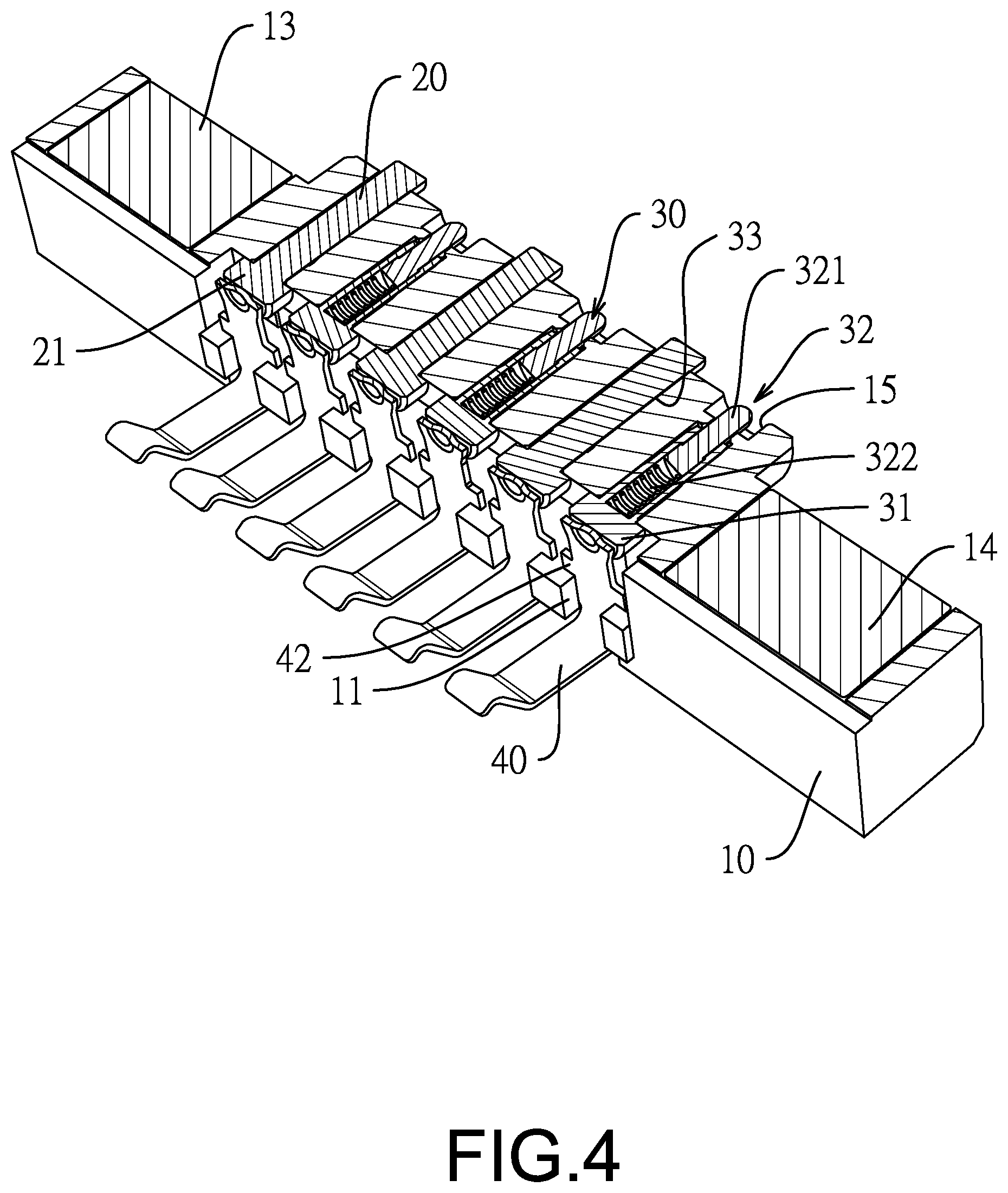 Patent US12316043 Figure 4 – Electrical connector and connector assembly including the same