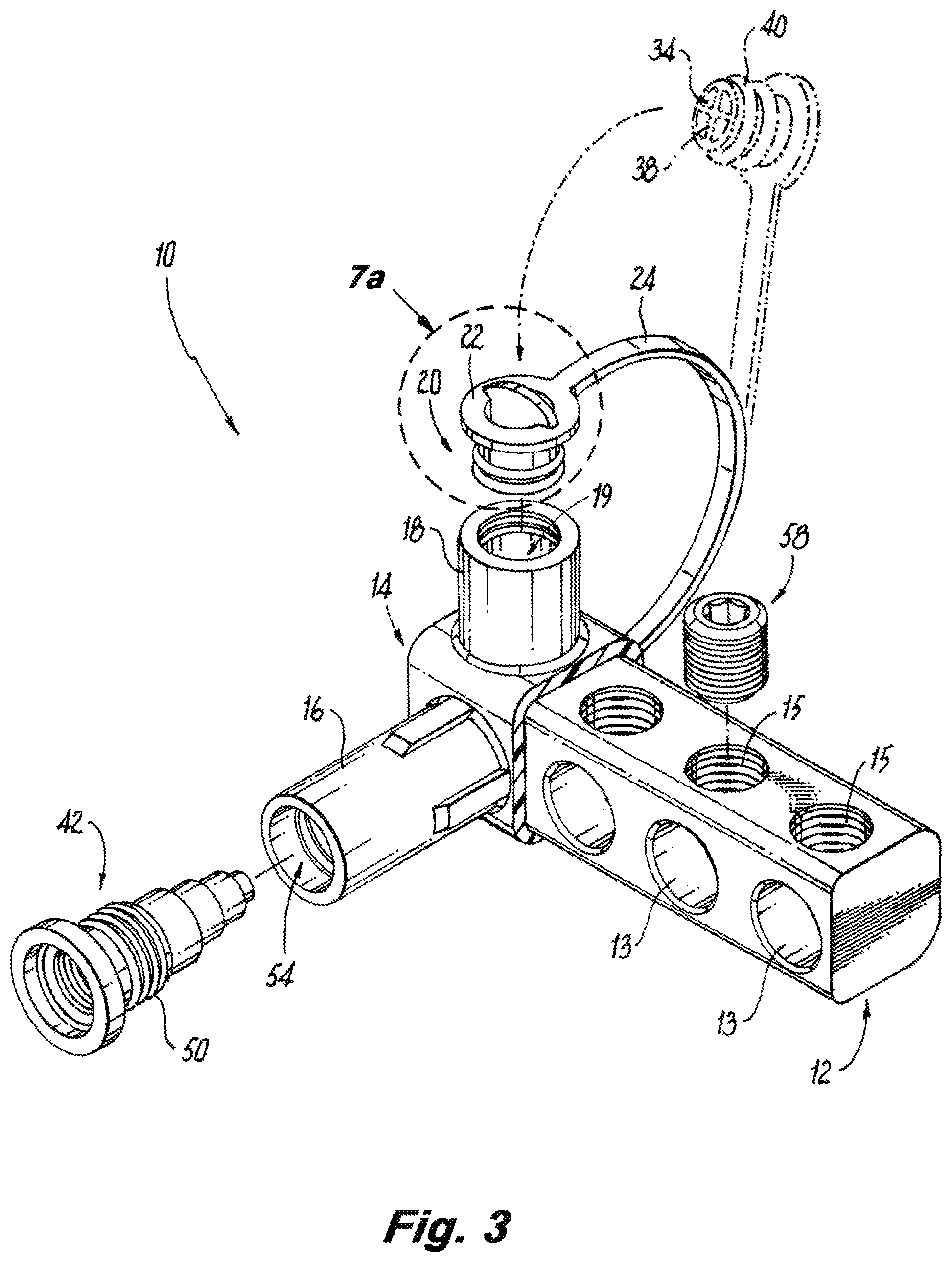 Patent US12316046 Figure 3 – Electrical connector with tethered sealing caps