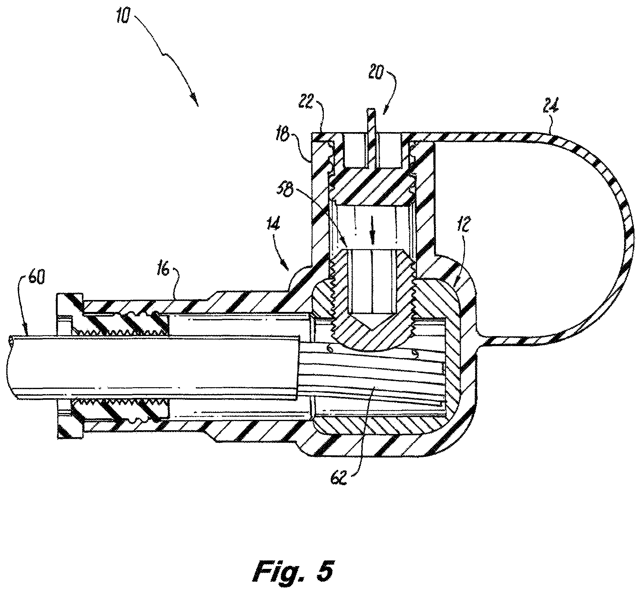 Patent US12316046 Figure 5 – Electrical connector with tethered sealing caps