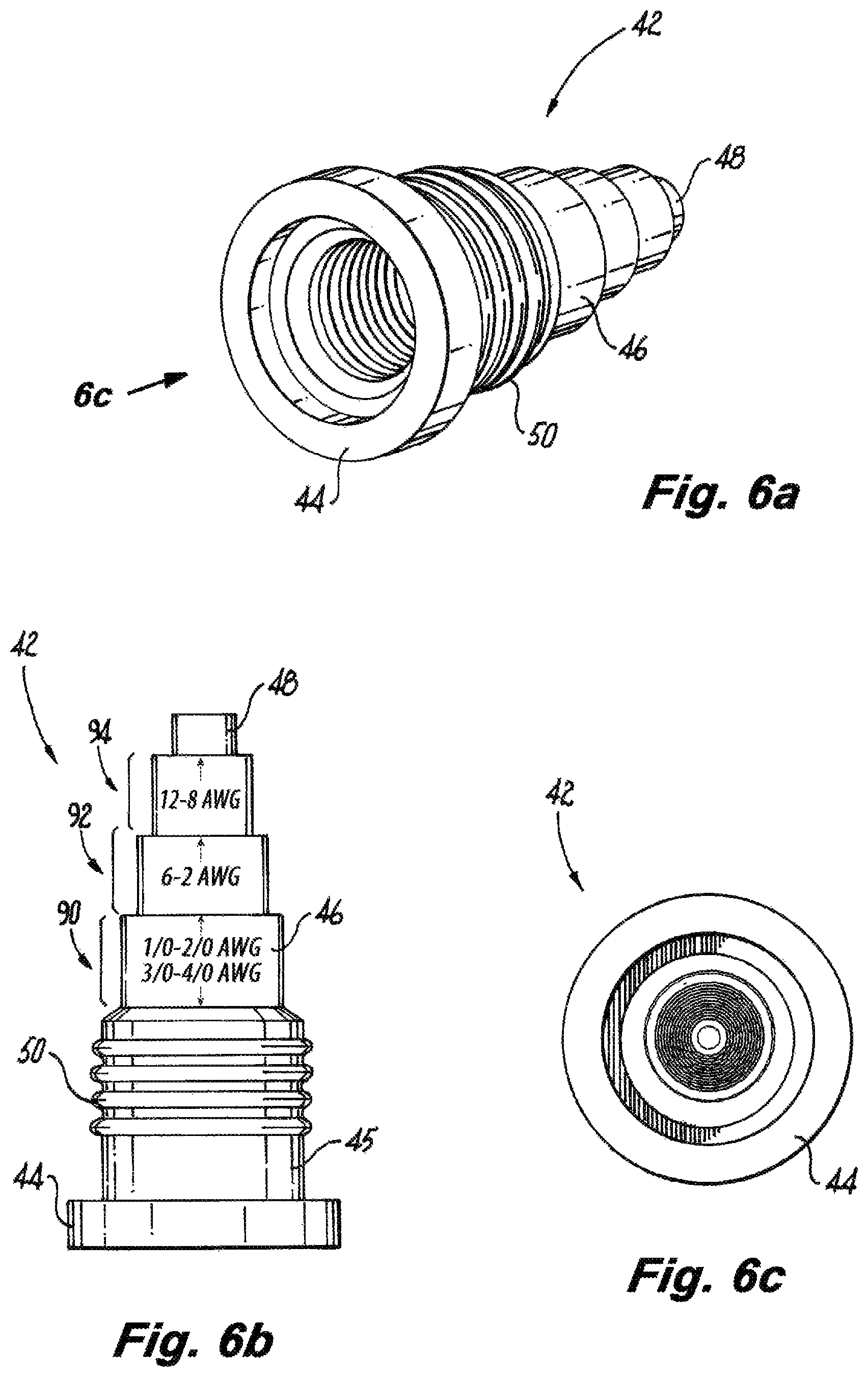 Patent US12316046 Figure 6 – Electrical connector with tethered sealing caps