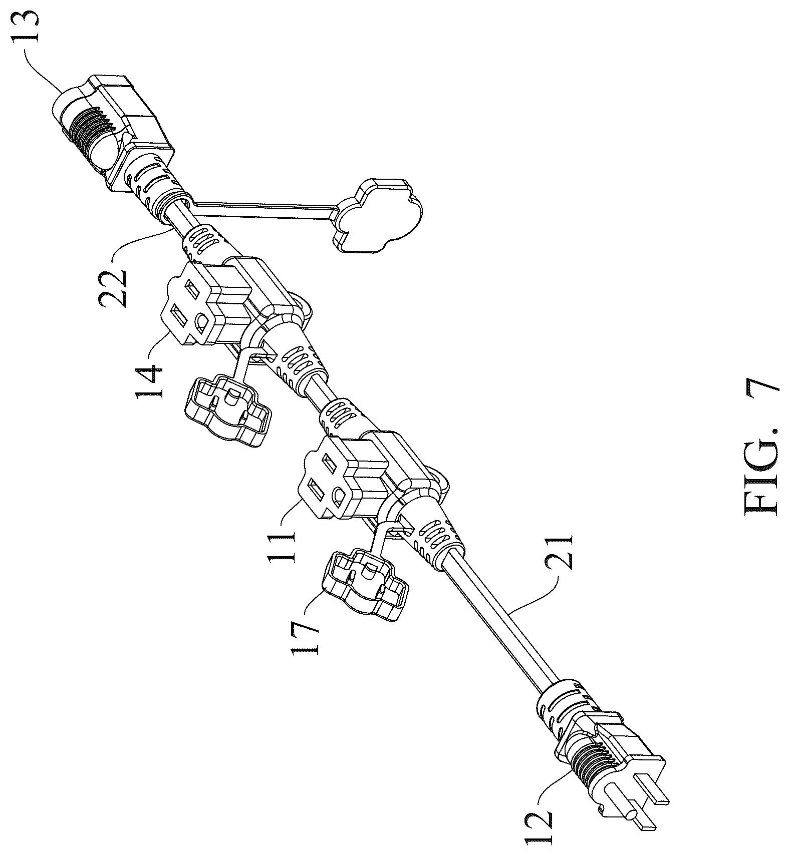 Patent US12316053 Figure 5 – Socket system with extension cord