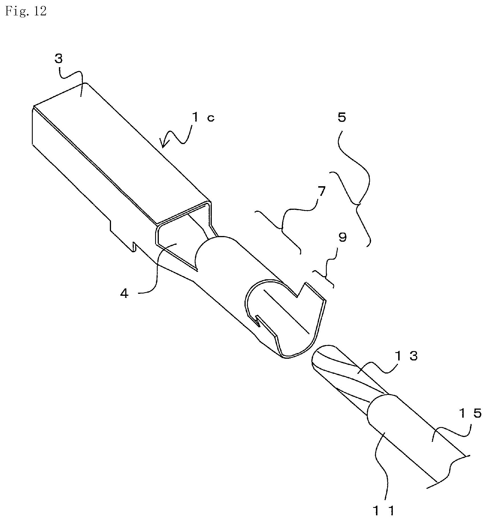 Patent US12316059 Figure 12 – Terminal-equipped electric wire, wiring harness, terminal, terminal crimper, and method for producing terminal-equipped electric wire