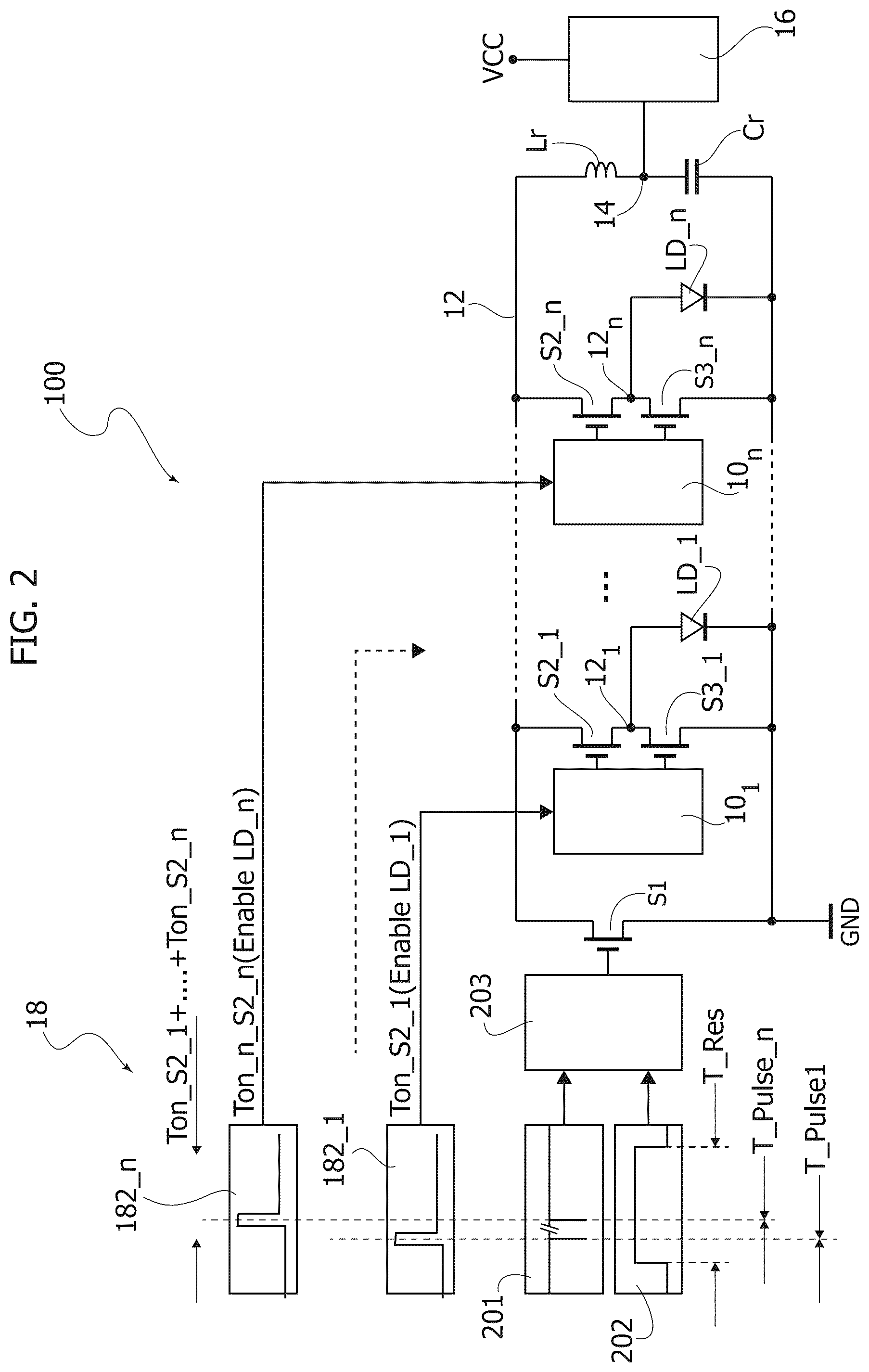 Patent US12316072 Figure 2 – Pulse generator circuit, related system and method