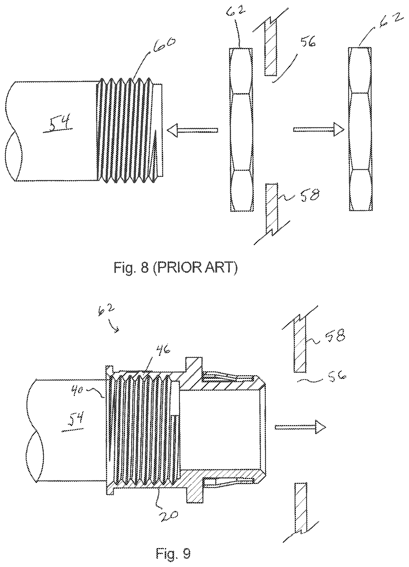 Patent US12316086 Figure 5 – Quick connect fitting for connecting any male threaded connector or raceway to an electrical box