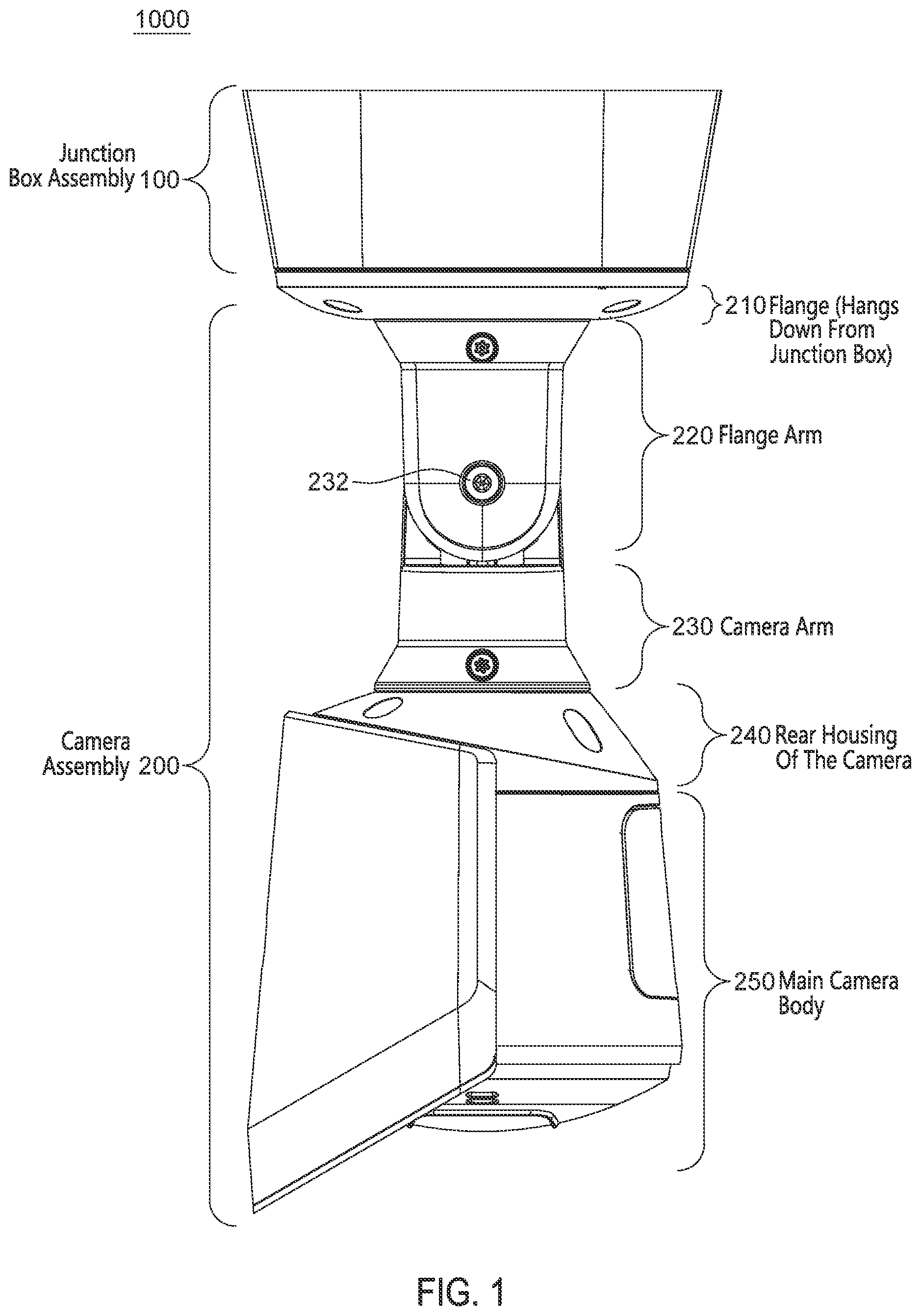 Patent US12316088 Figure 1 – Configurable junction box for surface mountable camera