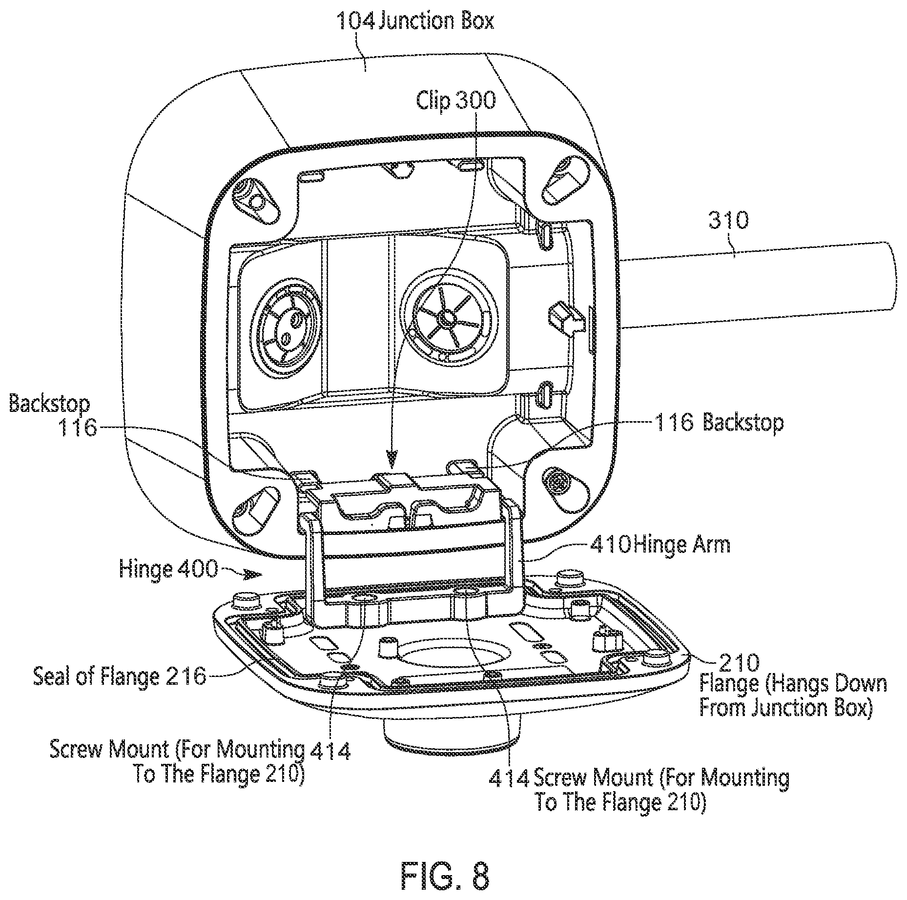Patent US12316088 Figure 8 – Configurable junction box for surface mountable camera