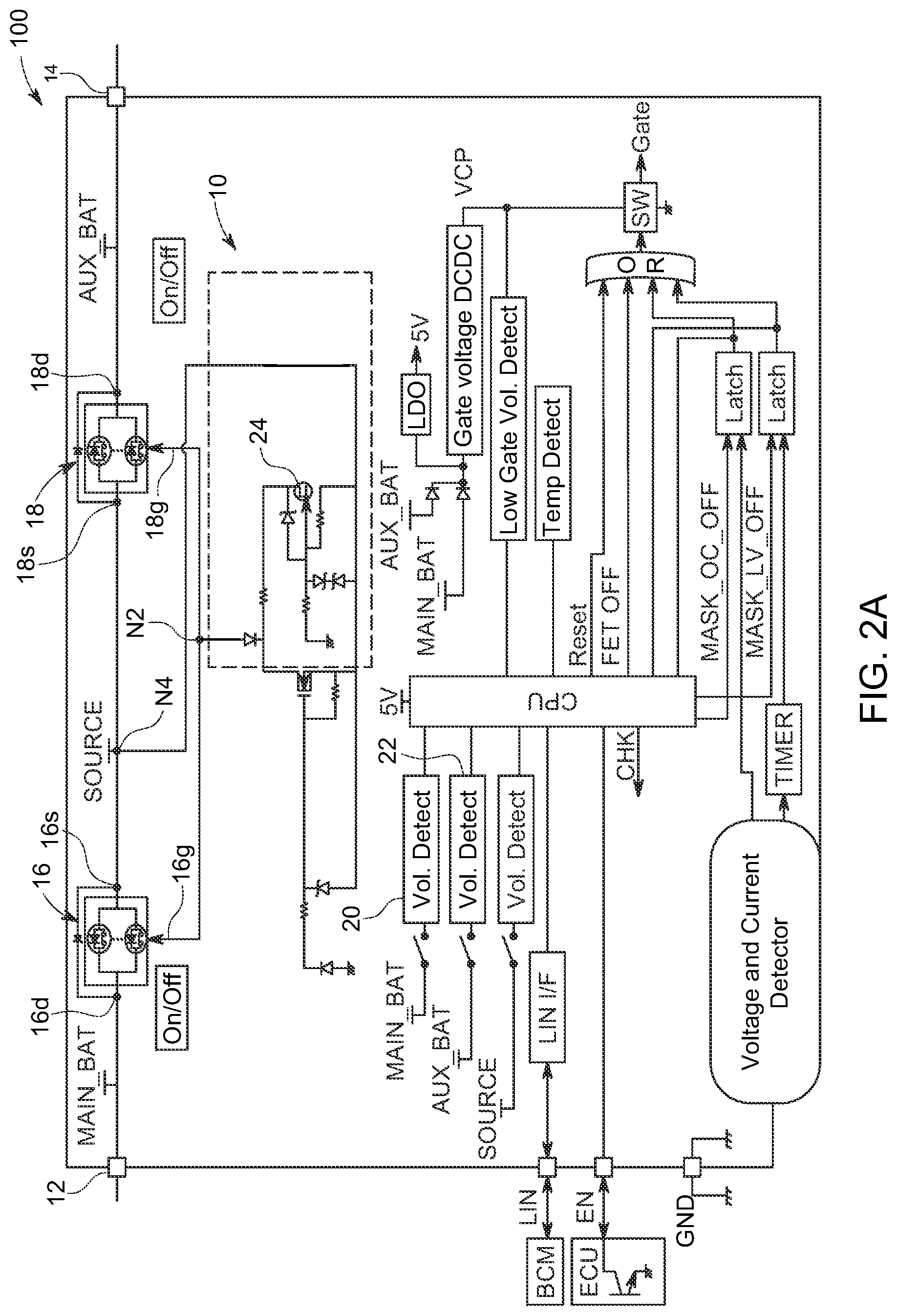 Patent US12316093 Figure 2 – Power supply system having a circuit for detecting a ground fault