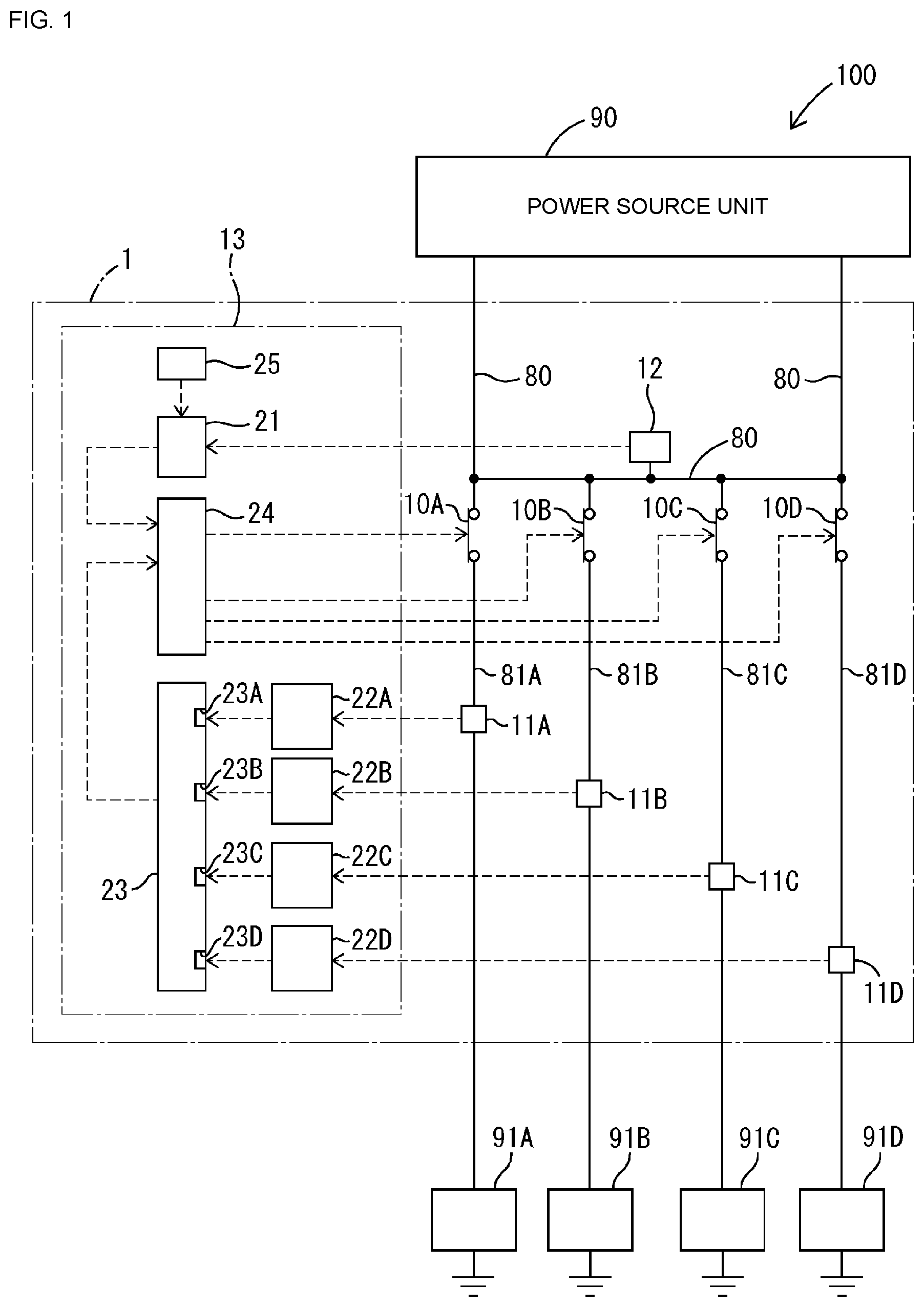 Patent US12316100 Figure 1 – On-board control device
