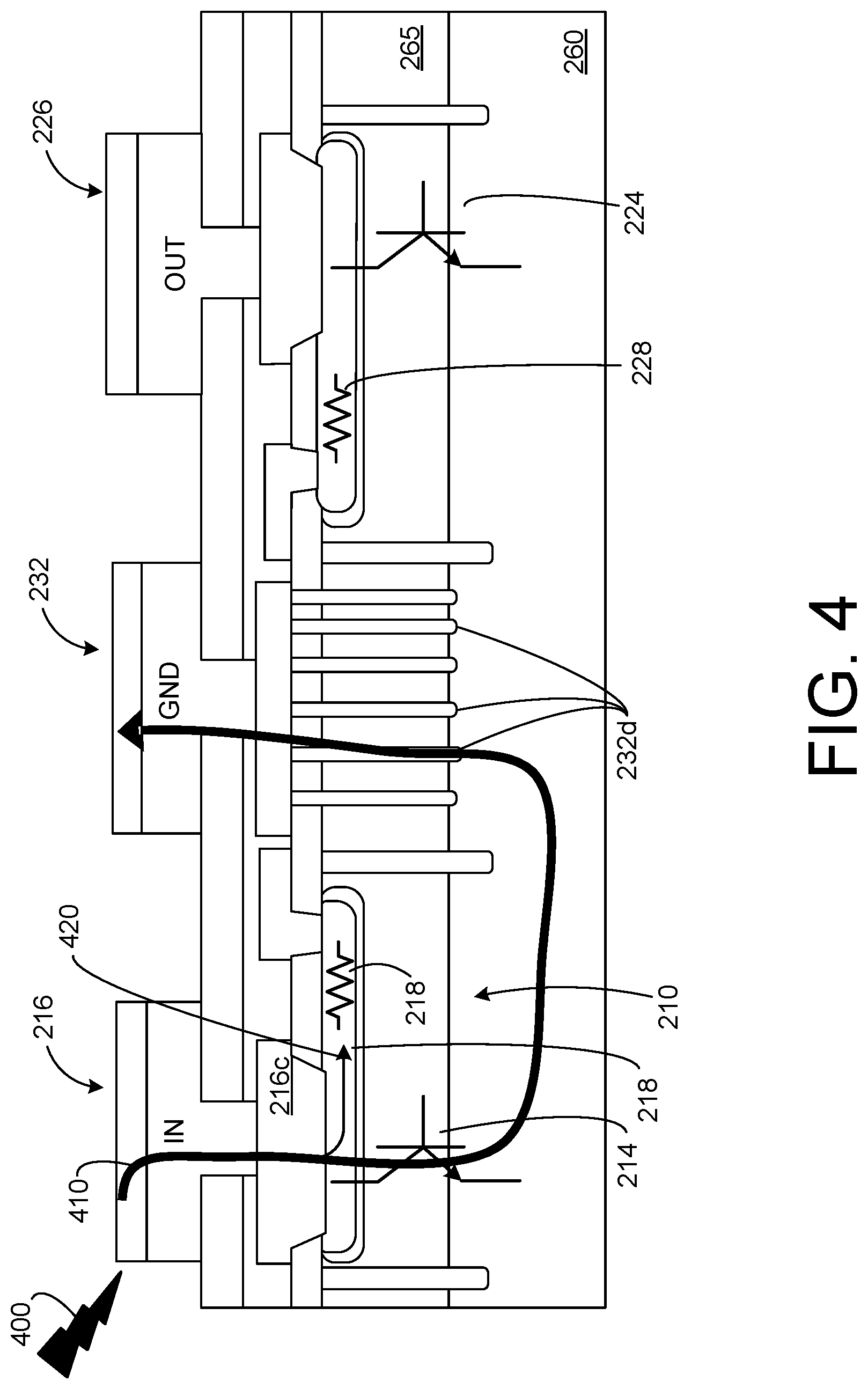 Patent US12316105 Figure 5 – Interference filter and electrostatic discharge / electrical surge protection circuit and device