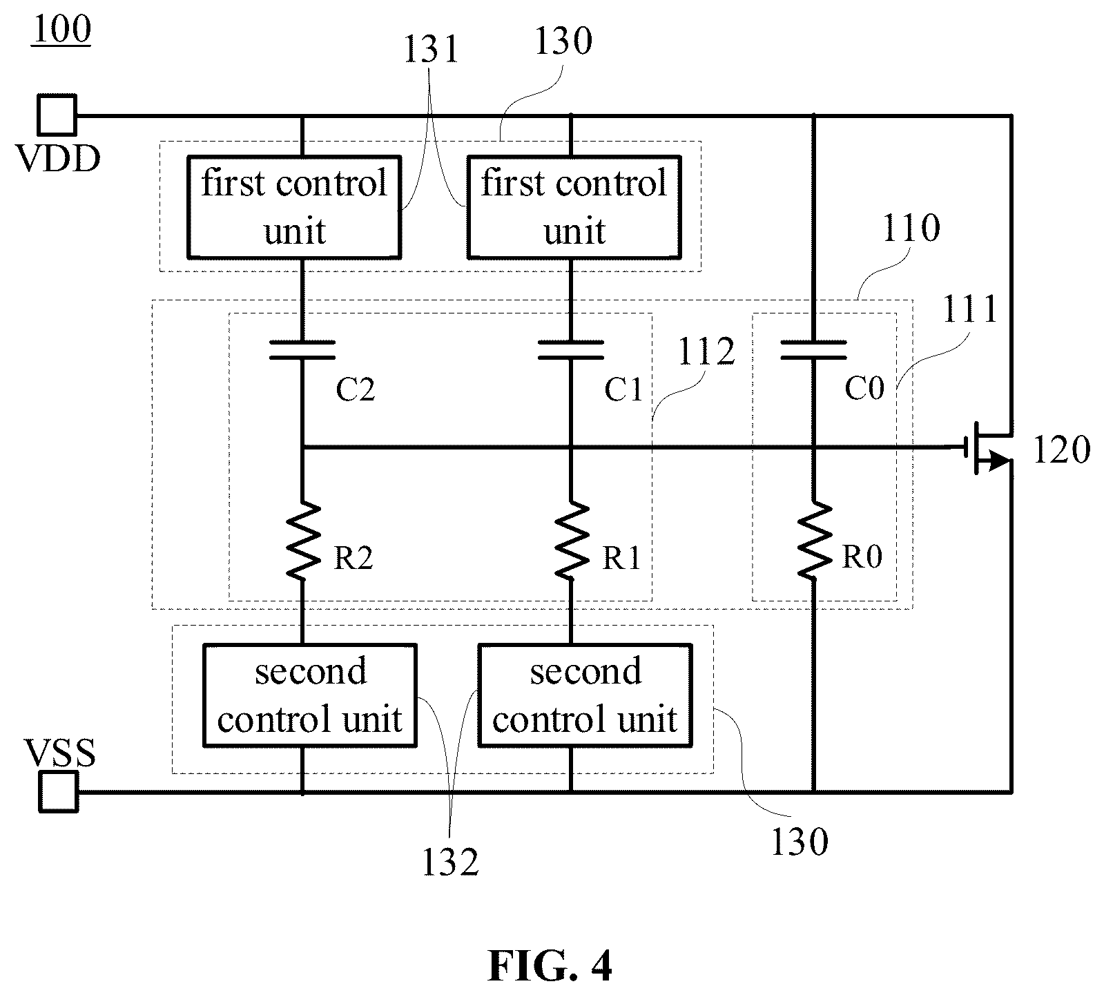 Patent US12316106 Figure 4 – Electrostatic protection circuit for controlling a secondary monitoring unit by a control circuit