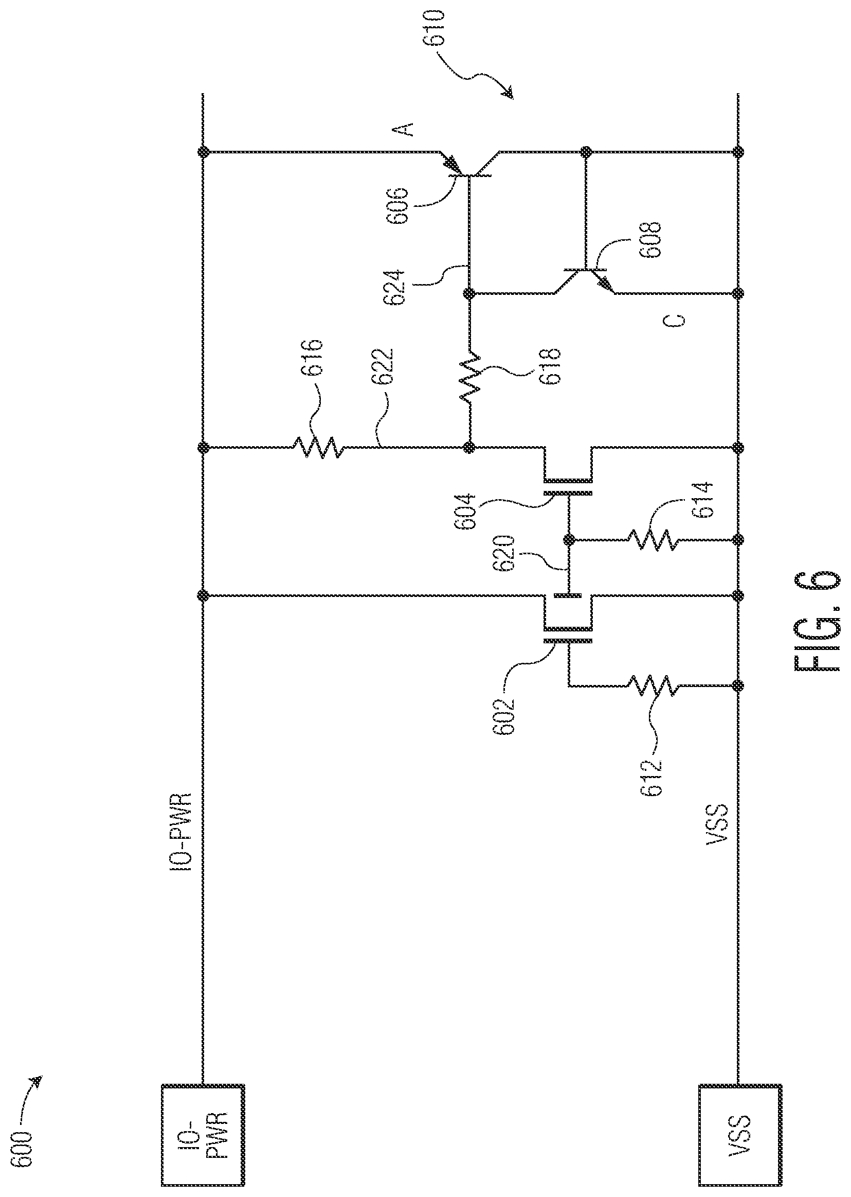 Patent US12316107 Figure 5 – Semiconductor device with fast turn-on ESD protection circuit and method therefor